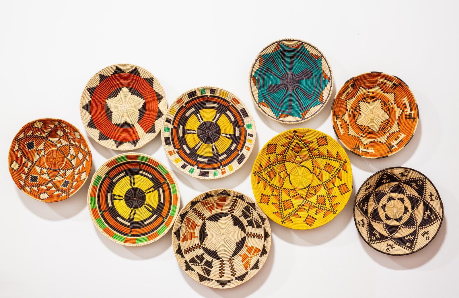 Handwoven Tribal Basket Set – Southwest Boho Wall Decor (Set of 6) - Image 3
