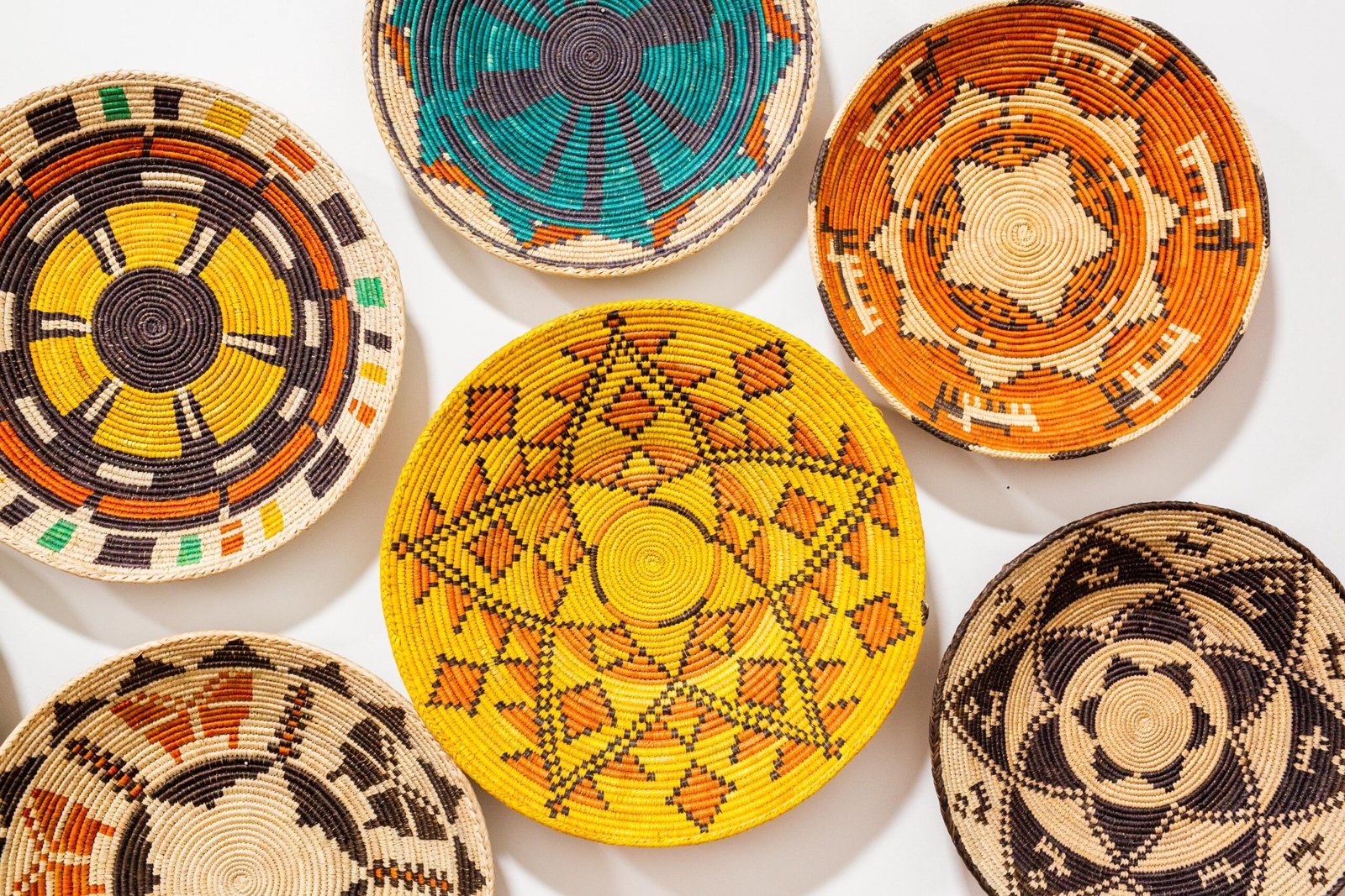 Handwoven Tribal Basket Set – Southwest Boho Wall Decor (Set of 6) - Image 2