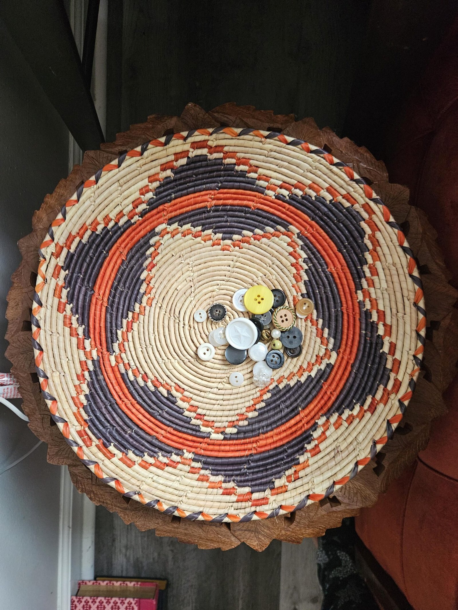 Handwoven Wicker Basket | Boho Table Centerpiece, Wall Decor - Image 2