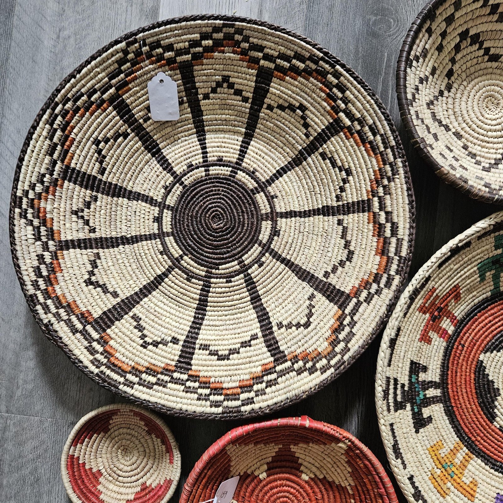 Handwoven Basket Wall Decor Set, African Southwestern Boho, Set of 6 - Image 2