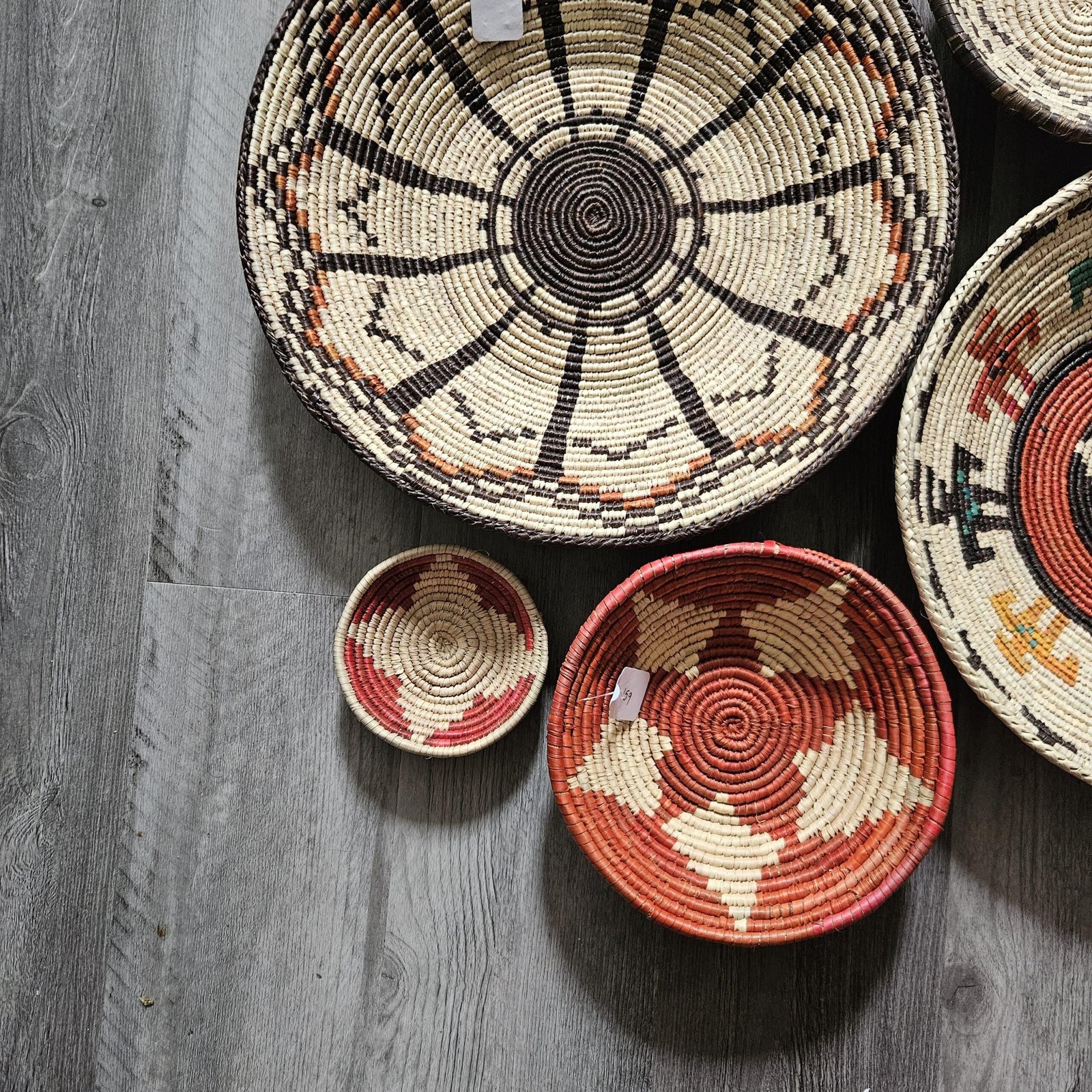 Handwoven Basket Wall Decor Set, African Southwestern Boho, Set of 6 - Image 3