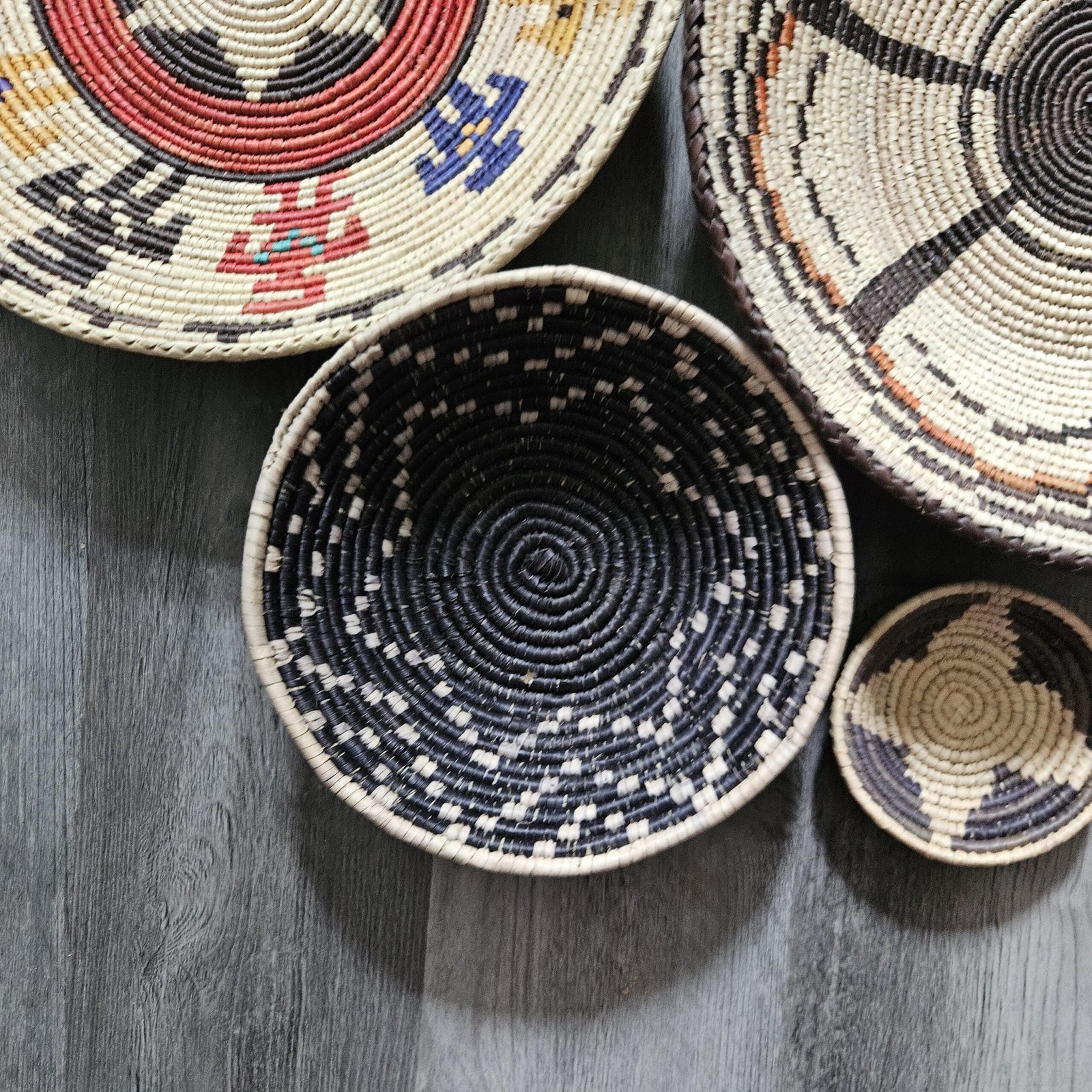 Handwoven Basket Wall Decor Set, African Southwestern Boho, Set of 6 - Image 5
