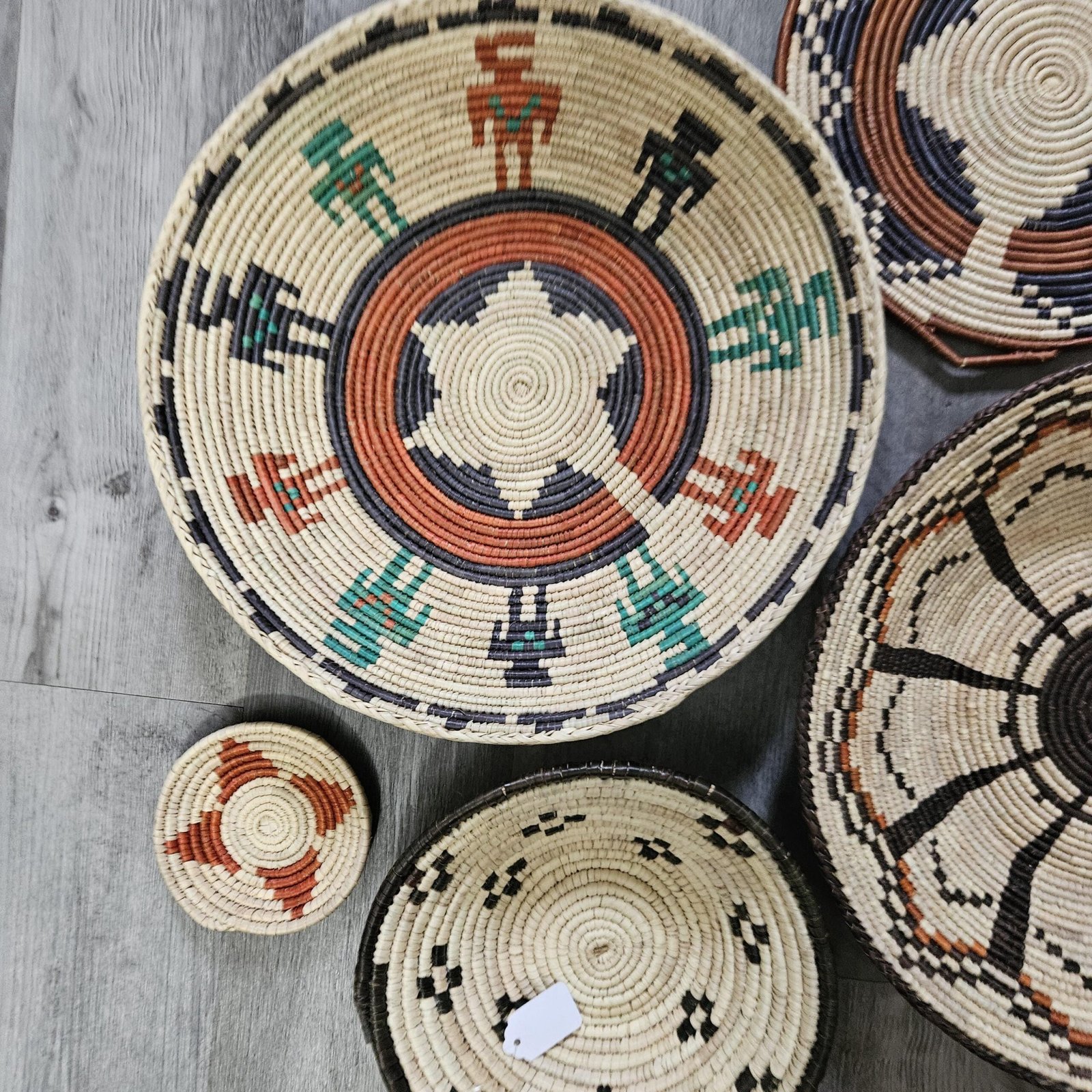 Handwoven Basket Wall Decor Set, African Southwestern Boho, Set of 6 - Image 4