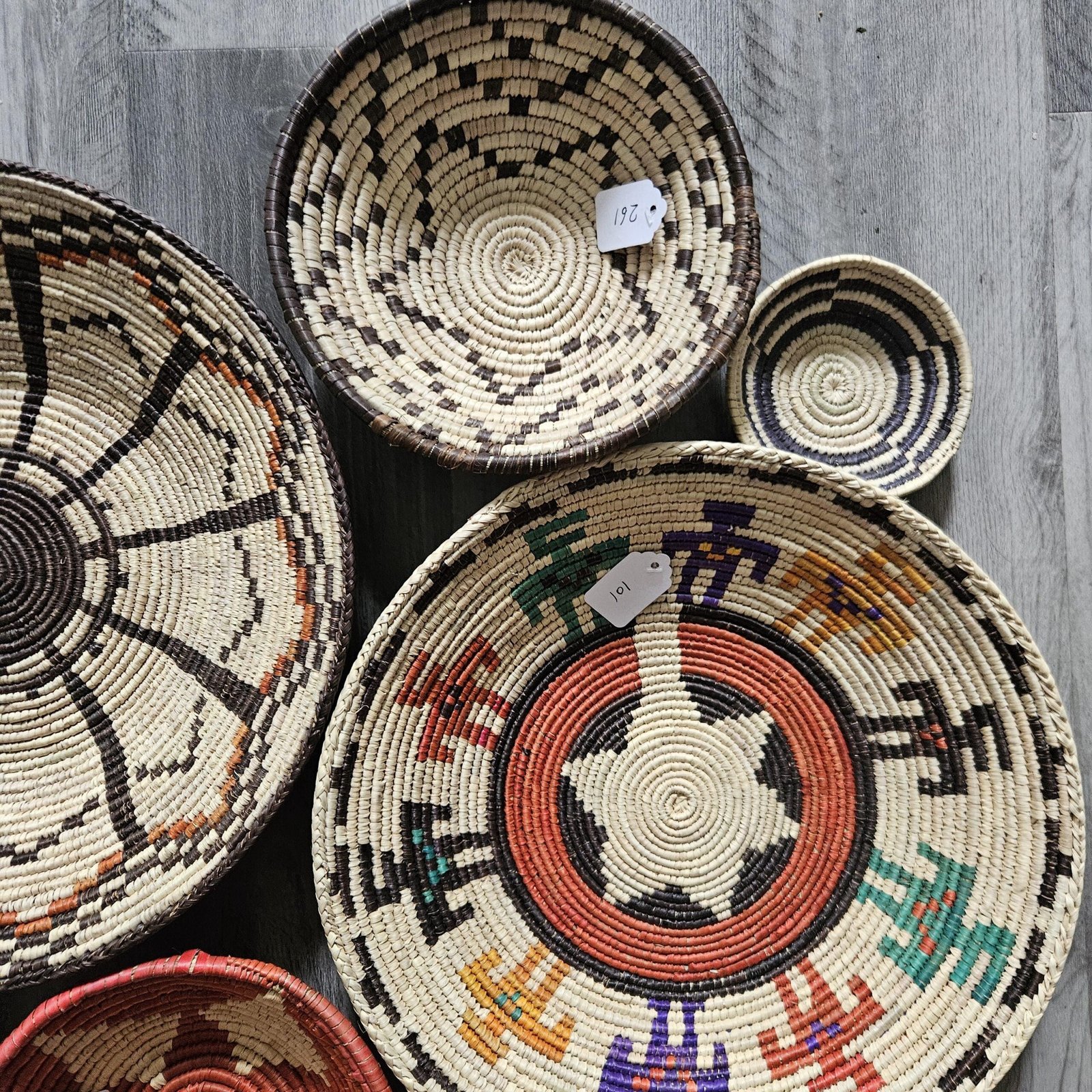 Handwoven Basket Wall Decor Set, African Southwestern Boho, Set of 6 - Image 4