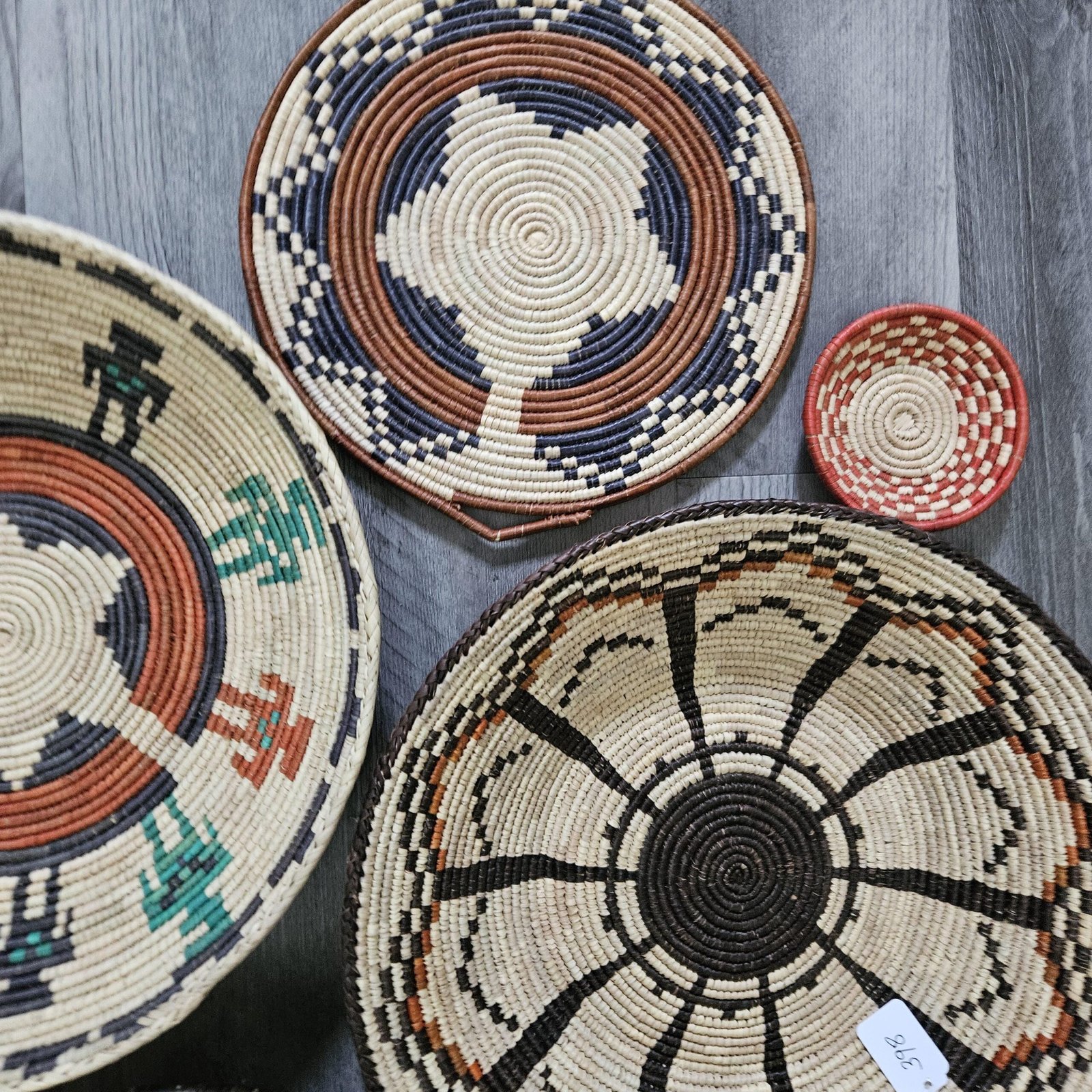 Handwoven Basket Wall Decor Set, African Southwestern Boho, Set of 6 - Image 2