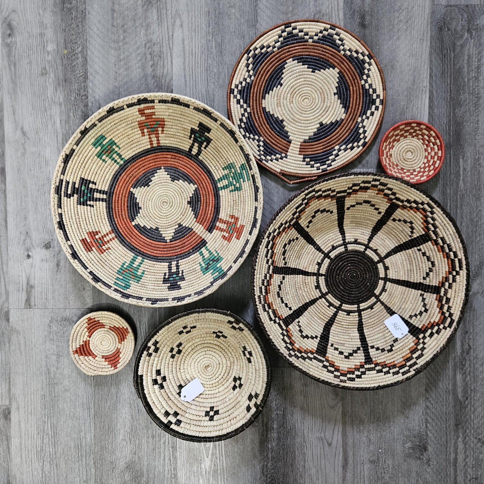 Handwoven Basket Wall Decor Set, African Southwestern Boho, Set of 6 - Image 6