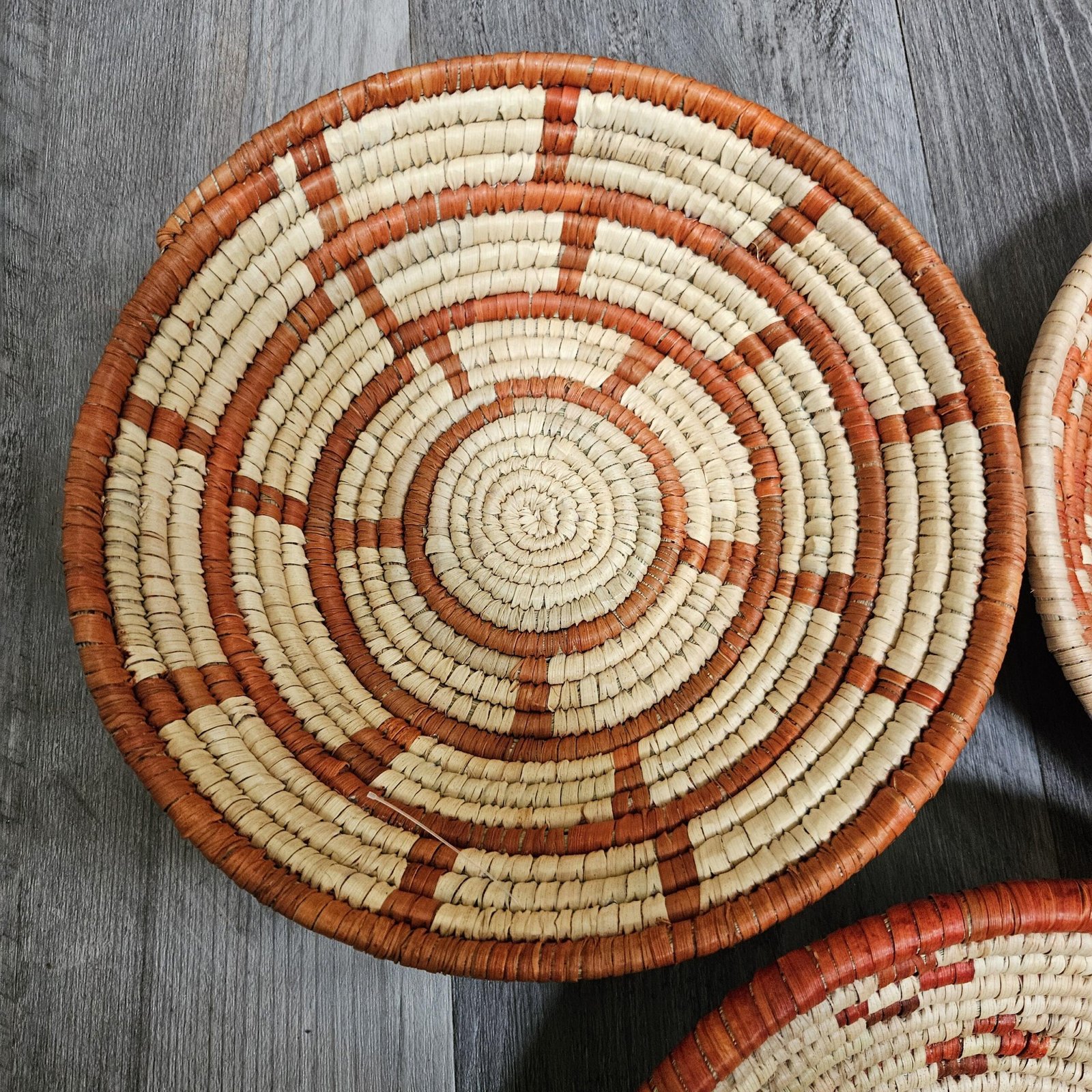Bohemian Woven Wall Basket – Handwoven Tribal Wall Art – Natural Fiber Basket Decor Set of 3 bowls - Image 6