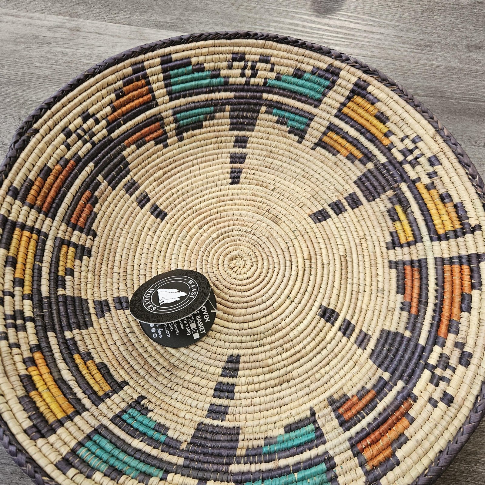 Boho Wall Basket Decor, Handwoven 14 Inch Wicker Basket, Southwest Wall Art - Image 5