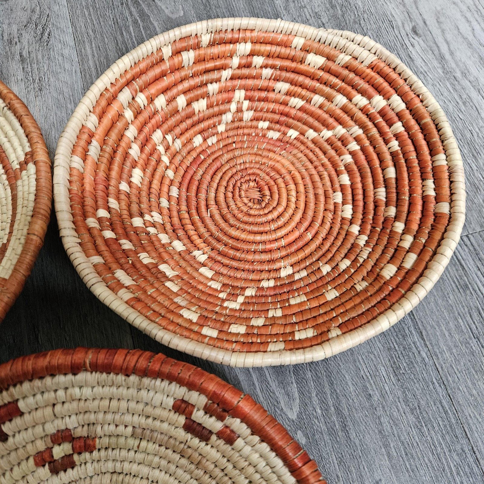 Bohemian Woven Wall Basket – Handwoven Tribal Wall Art – Natural Fiber Basket Decor Set of 3 bowls - Image 3