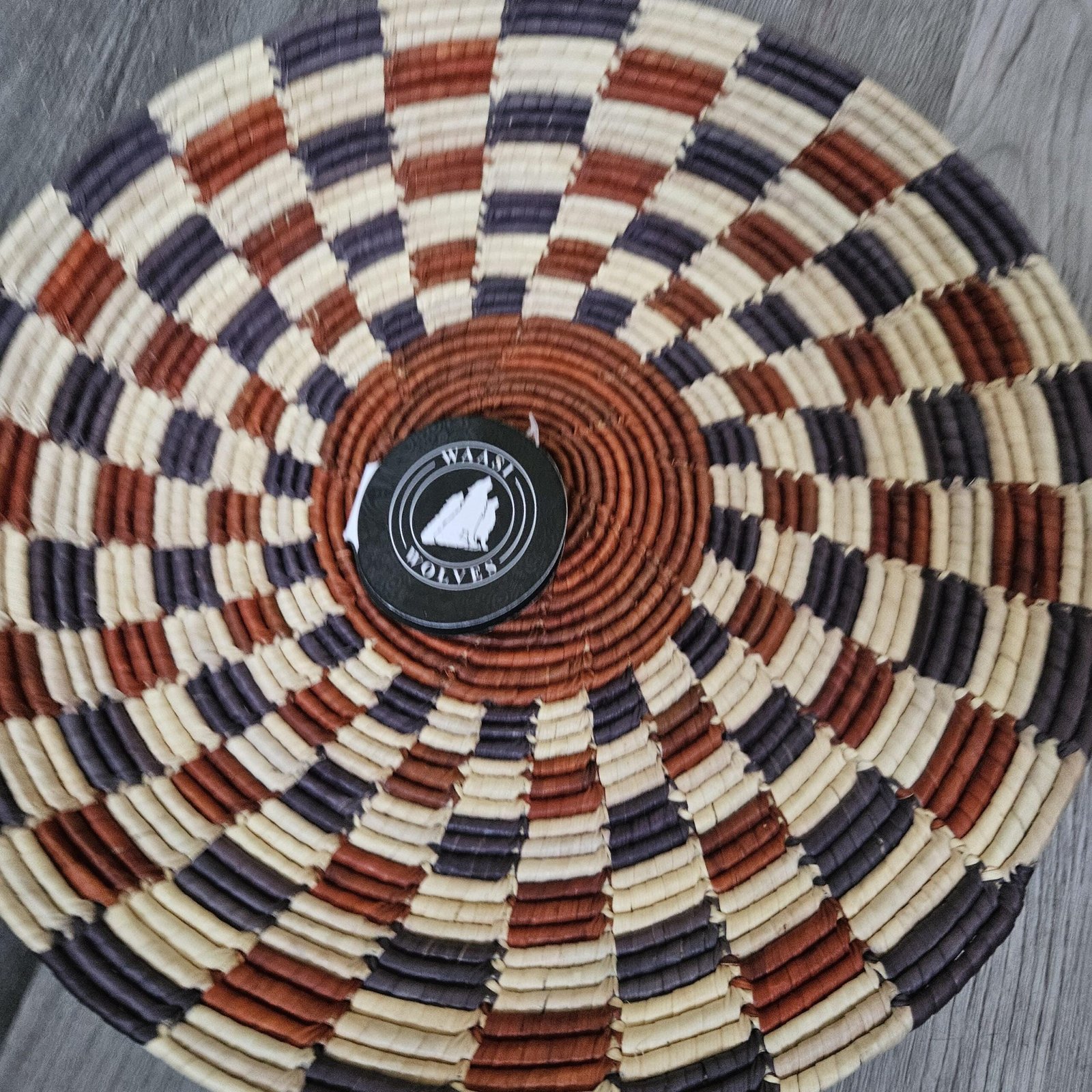 Large 13 Inch African Wall Basket, Boho Wall Basket Decor, Handmade Woven Basket, Tribal Wall Art, Neutral Nursery Decor - Image 3