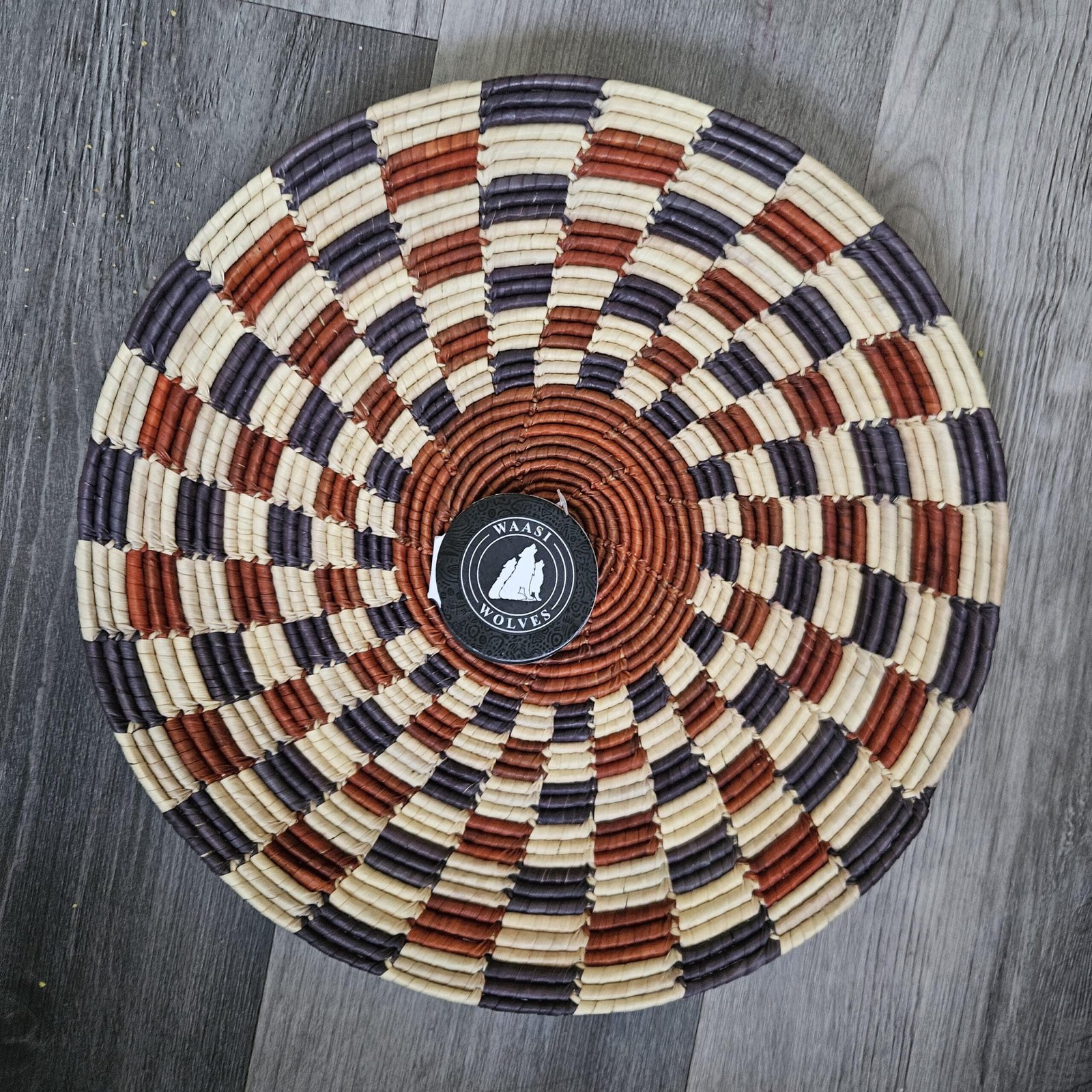 Large 13 Inch African Wall Basket, Boho Wall Basket Decor, Handmade Woven Basket, Tribal Wall Art, Neutral Nursery Decor - Image 4