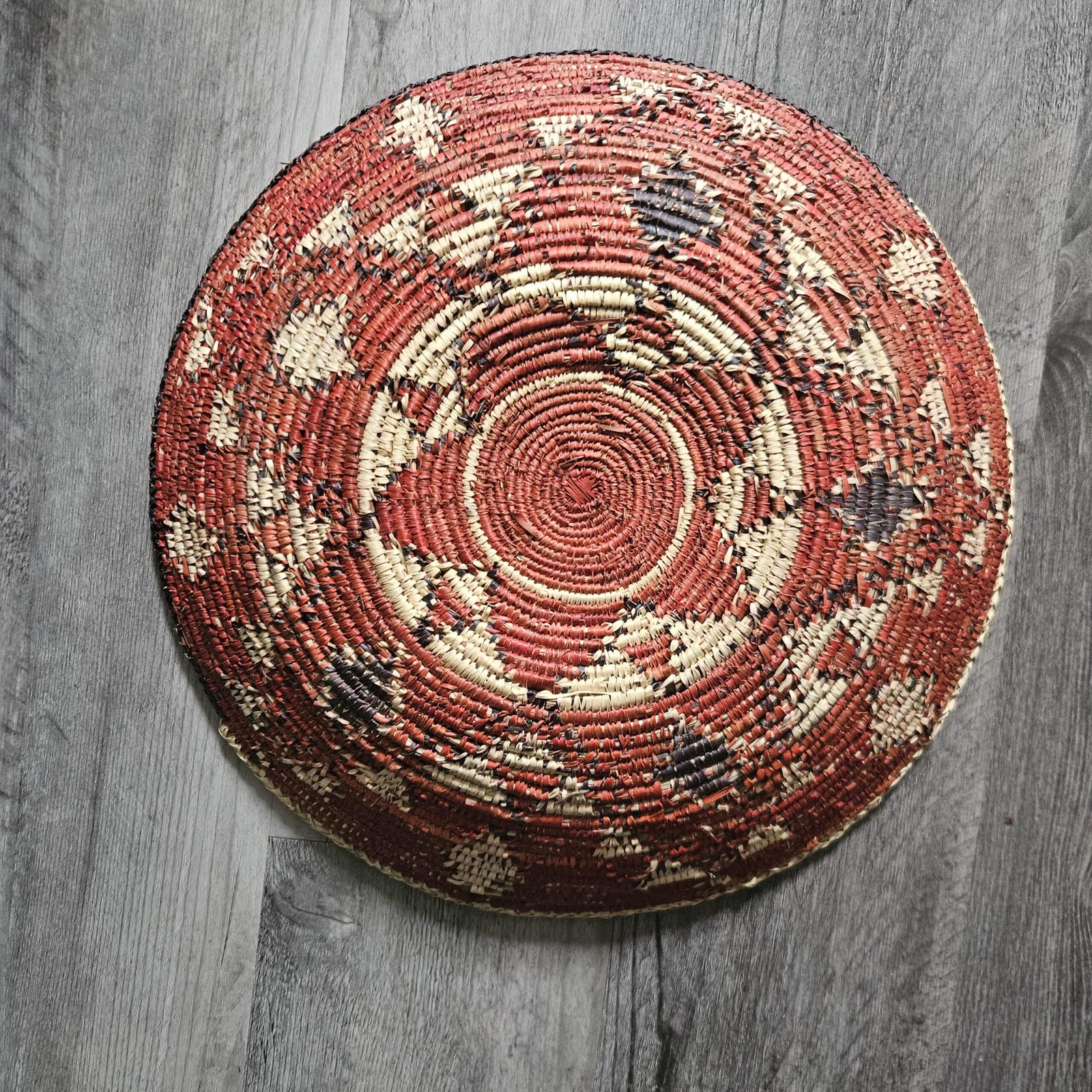 Boho Wall Basket Decor, Handwoven 14 Inch Wicker Basket, Southwest Wall Art - Image 4