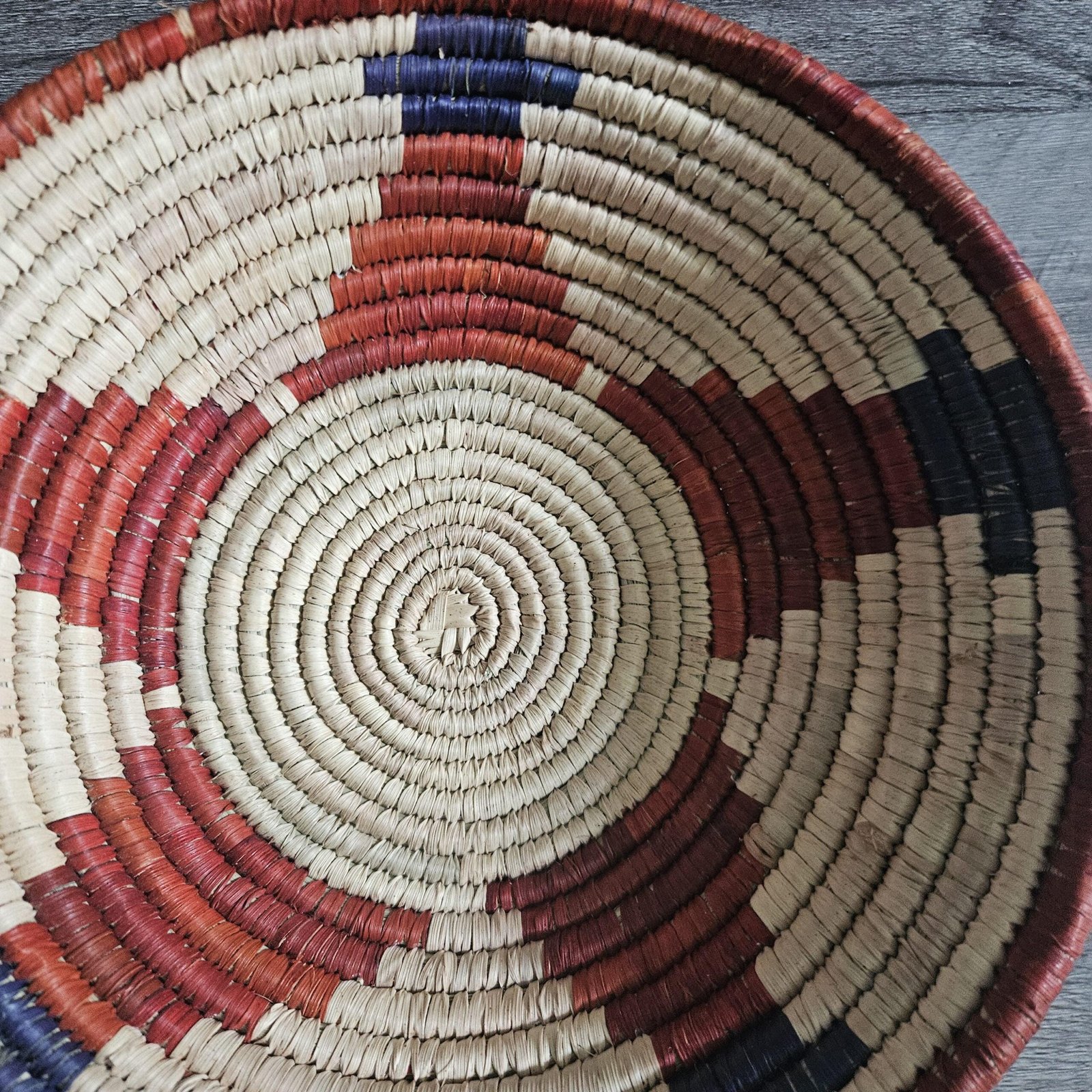 Terracotta Boho Wall Basket | Handwoven African Wall Art | Basket Wall Decor | Rustic Farmhouse Accent | 10 Inch Basket - Image 3