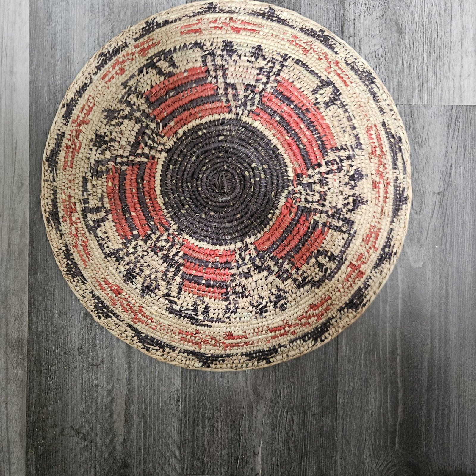 Handwoven Flat Wall Basket | Canyon orange | Orange Rust Natural Boho Wall Decor | Woven Wall Hanging | Southwestern Home Decor Gift - Image 3