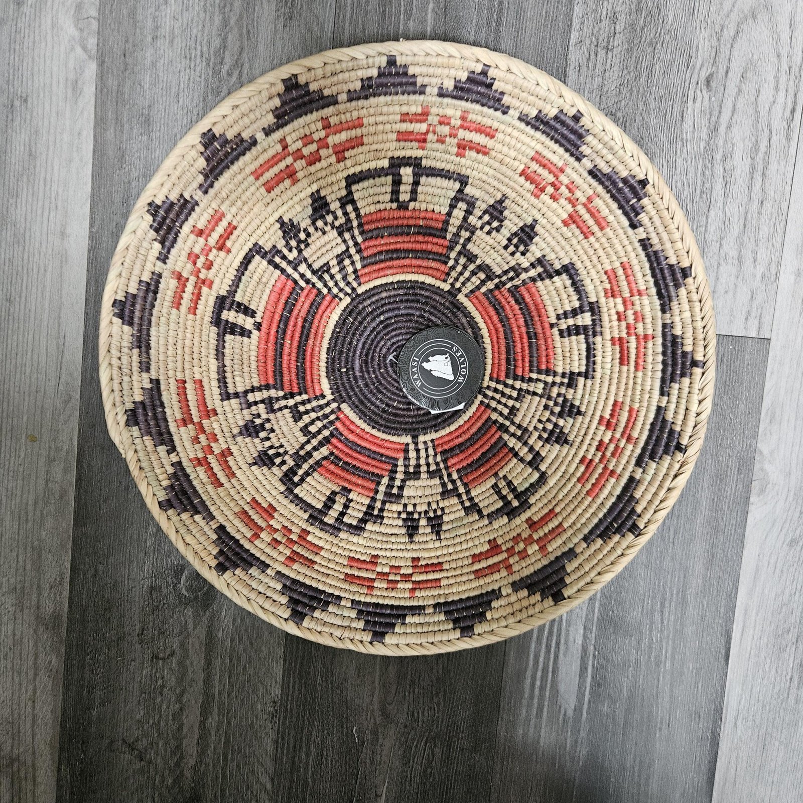 Handwoven Flat Wall Basket | Canyon orange | Orange Rust Natural Boho Wall Decor | Woven Wall Hanging | Southwestern Home Decor Gift - Image 4