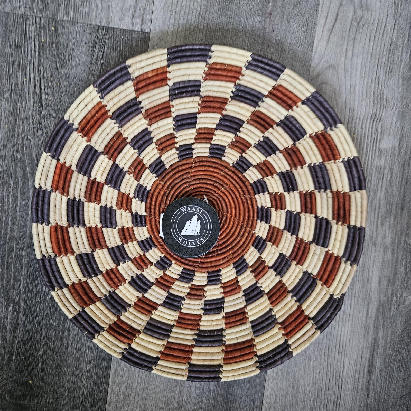 Large 13 Inch African Wall Basket, Boho Wall Basket Decor, Handmade Woven Basket, Tribal Wall Art, Neutral Nursery Decor - Image 2