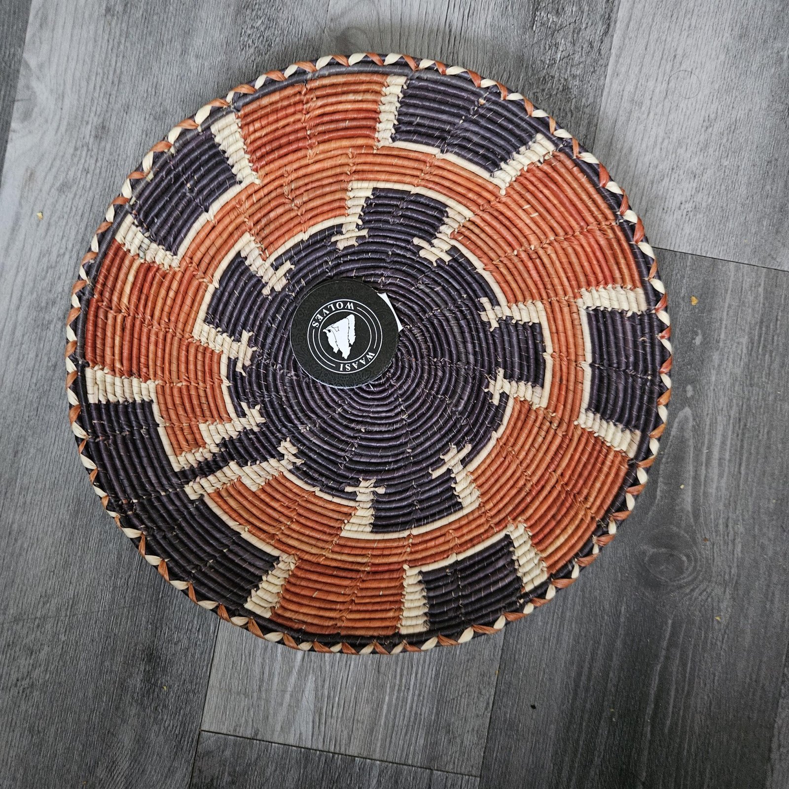 13 Inch Handwoven Woven Basket, Boho Catchall Bowl, African Storage Basket, Entryway Organizer, Colorful Decorative Basket - Image 4