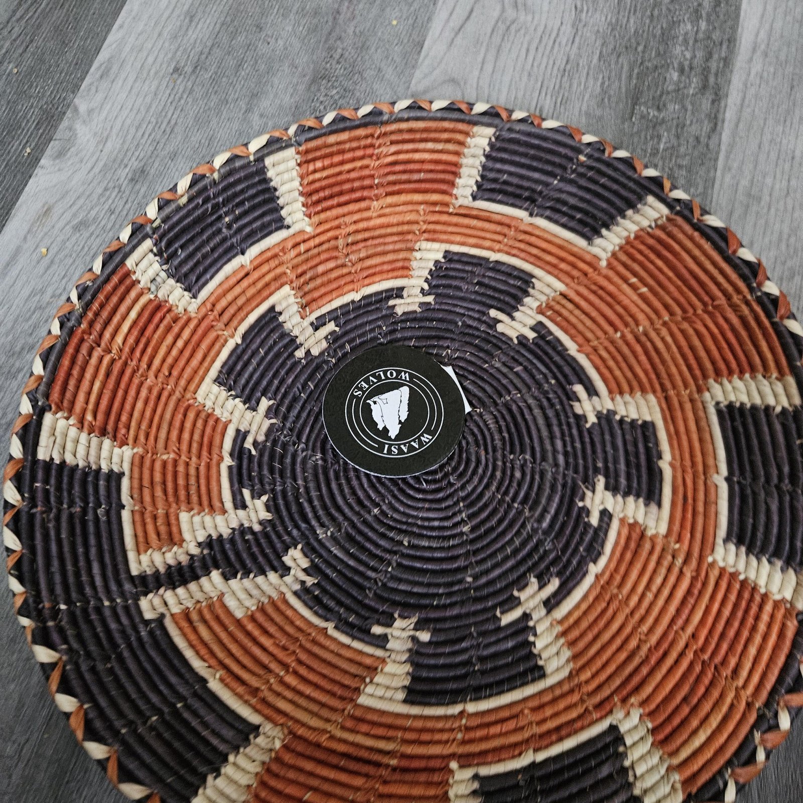 13 Inch Handwoven Woven Basket, Boho Catchall Bowl, African Storage Basket, Entryway Organizer, Colorful Decorative Basket - Image 5