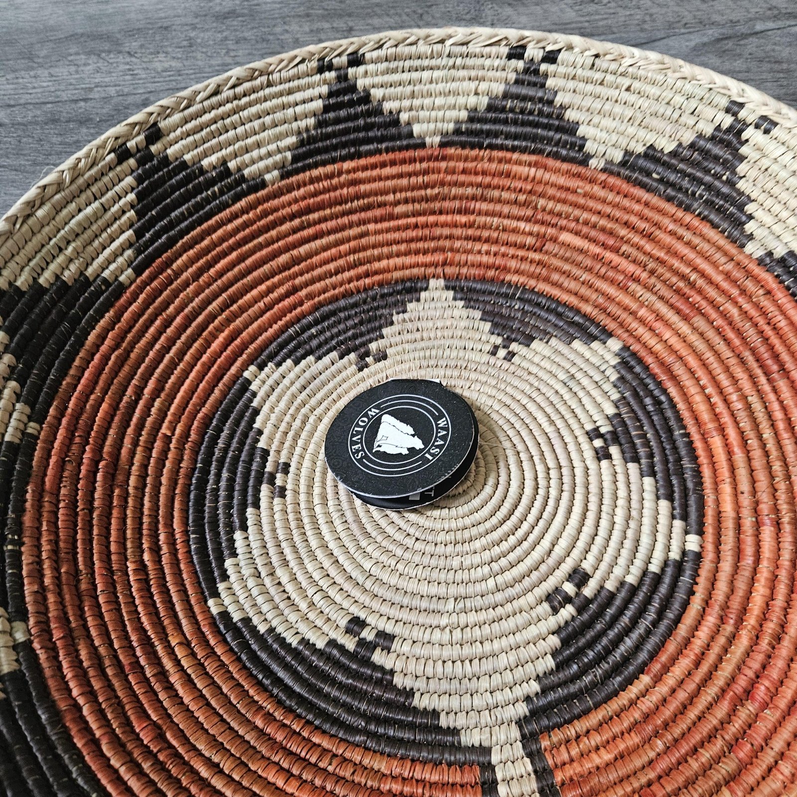 Rust Compass 14" Handwoven Boho Wall Basket, Star Pattern Woven Wall Decor, Bohemian Wall Art Home Decor - Image 6