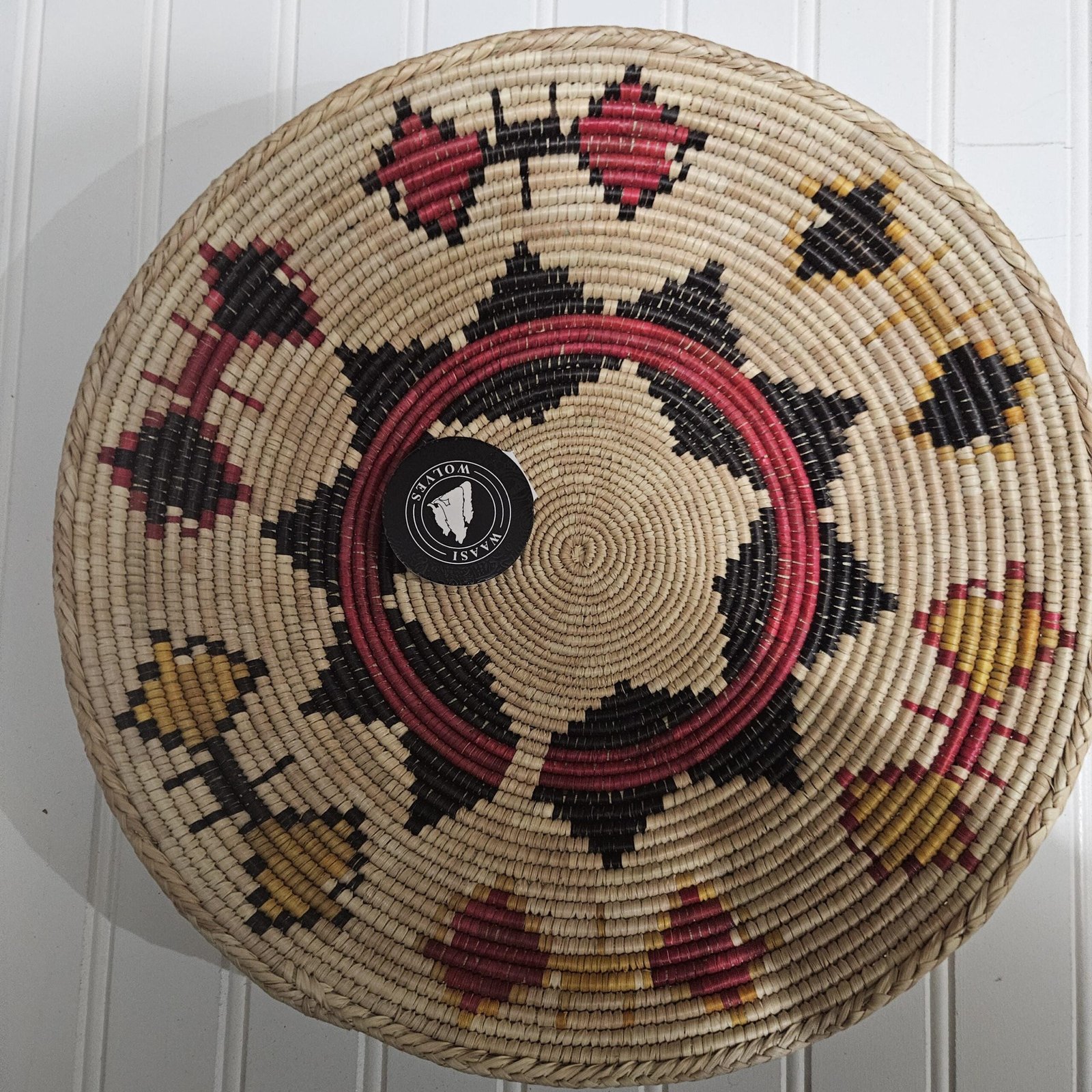 Colorful Woven Wall Basket 14 Inch, Boho African Basket Wall Decor, Handmade Tribal Wall Art, Eclectic Bohemian Home Decor - Image 5