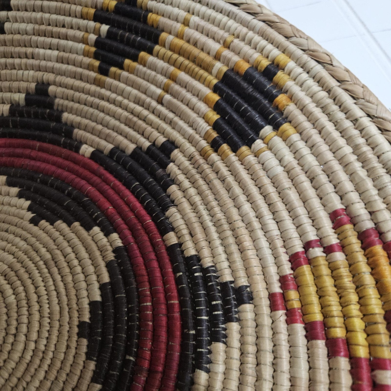 Colorful Woven Wall Basket 14 Inch, Boho African Basket Wall Decor, Handmade Tribal Wall Art, Eclectic Bohemian Home Decor - Image 4