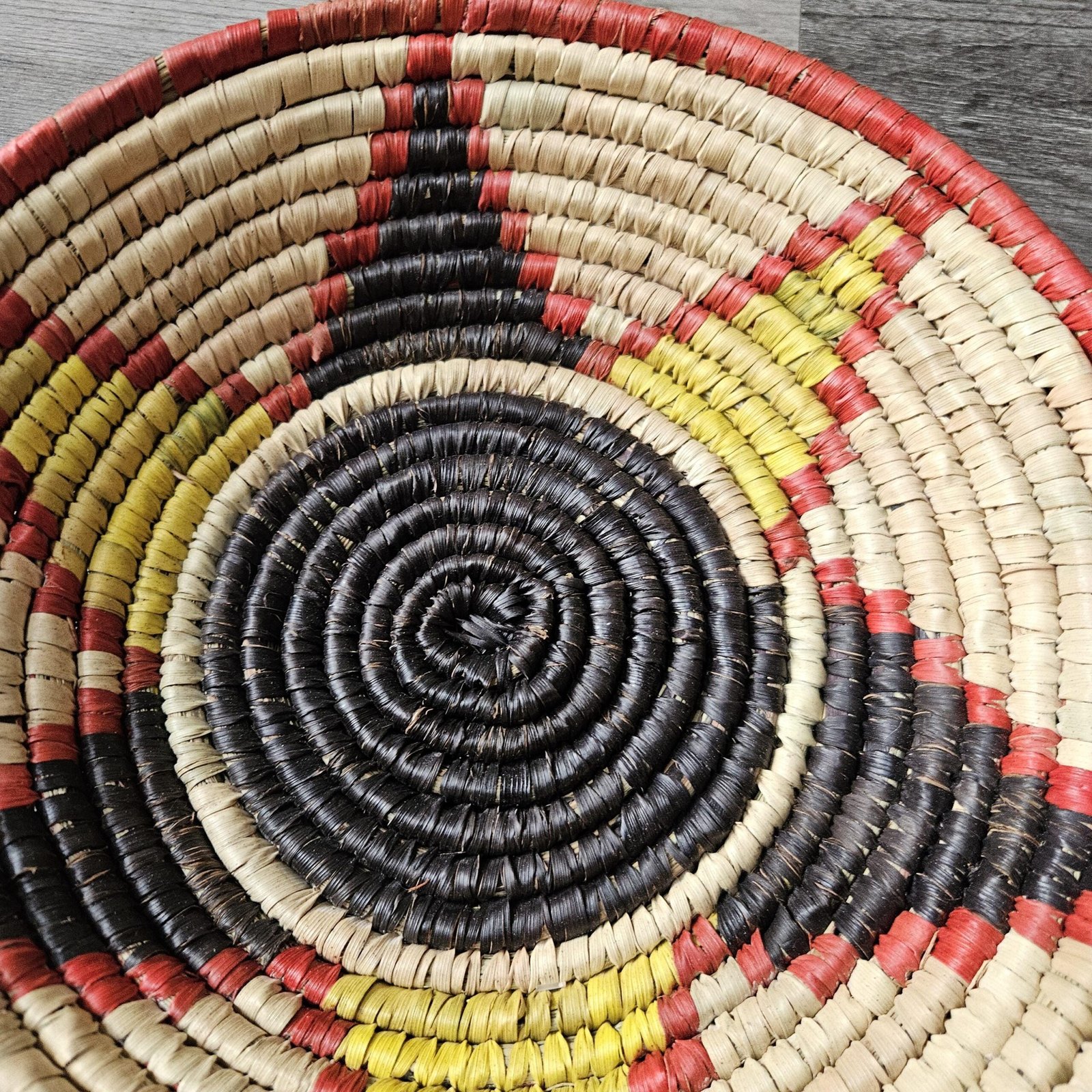 8 Inch Handwoven Wall Basket, Red Black & Yellow Boho Wall Decor, Colorful Woven Basket Wall Art, Eclectic Home Decor - Image 4