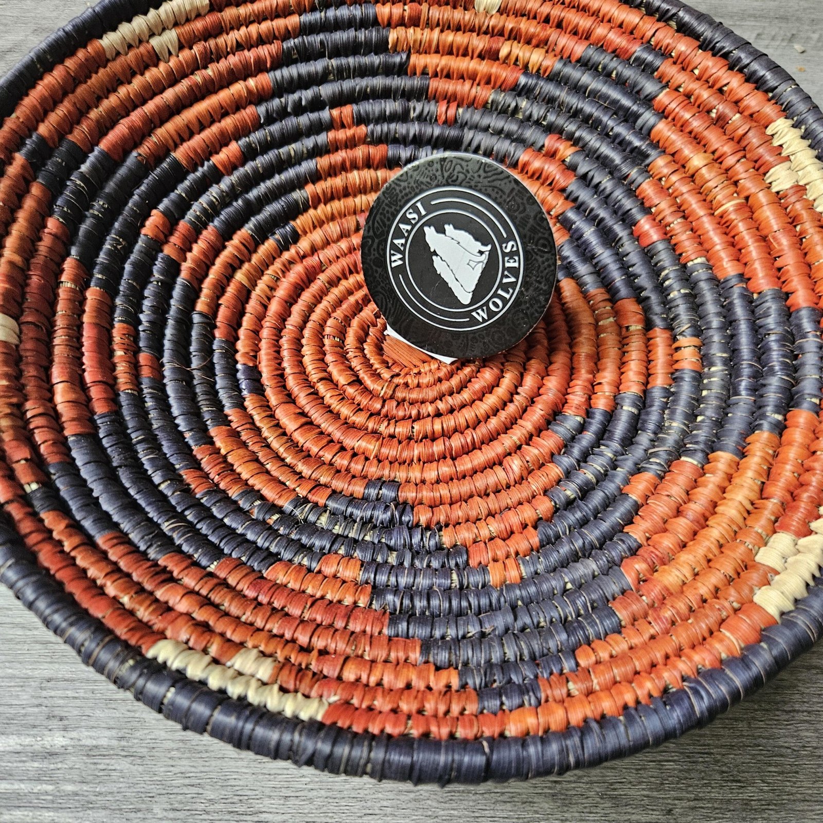 Terracotta Ember 8" Handwoven Wall Basket, Brown Cream Rust Pattern, Woven Wall Decor, Boho Home Decor, Fair Trade Gift - Image 4