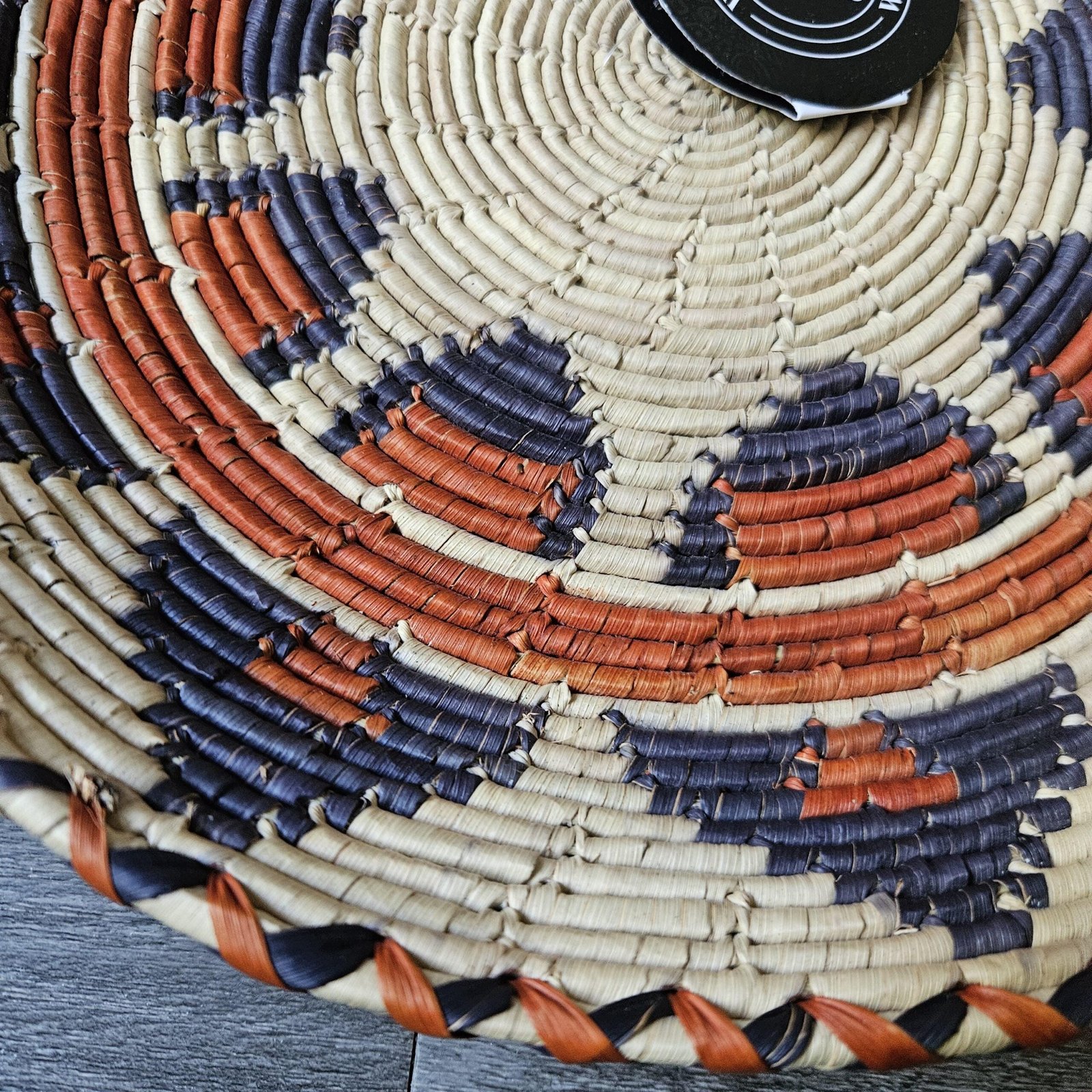 Large 13 Inch African Wall Basket, Boho Wall Basket Decor, Handmade Woven Basket, Tribal Wall Art, Neutral Nursery Decor - Image 5