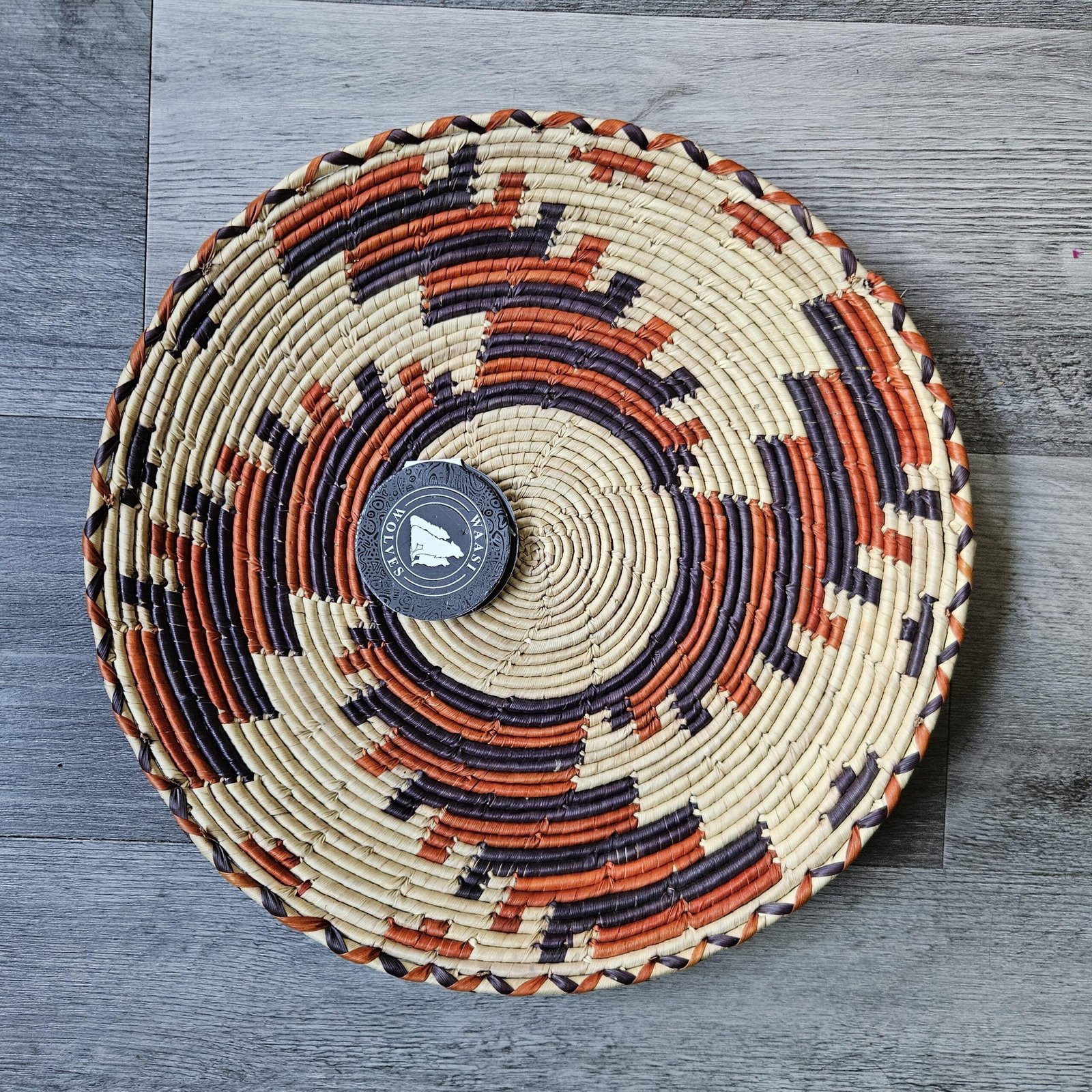 Large 13 Inch African Wall Basket, Boho Wall Basket Decor, Handmade Woven Basket, Tribal Wall Art, Neutral Nursery Decor - Image 5
