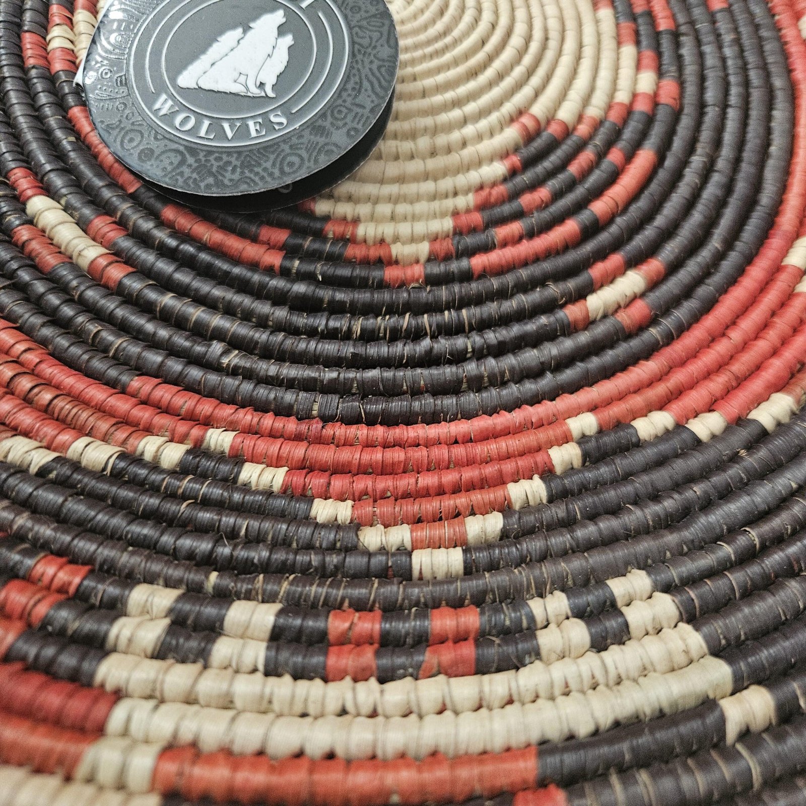 Handwoven African Wall Basket 14 Inch | Terracotta Black & Natural Woven Basket | Boho Tribal Wall Decor | Southwestern Wall Hanging - Image 5