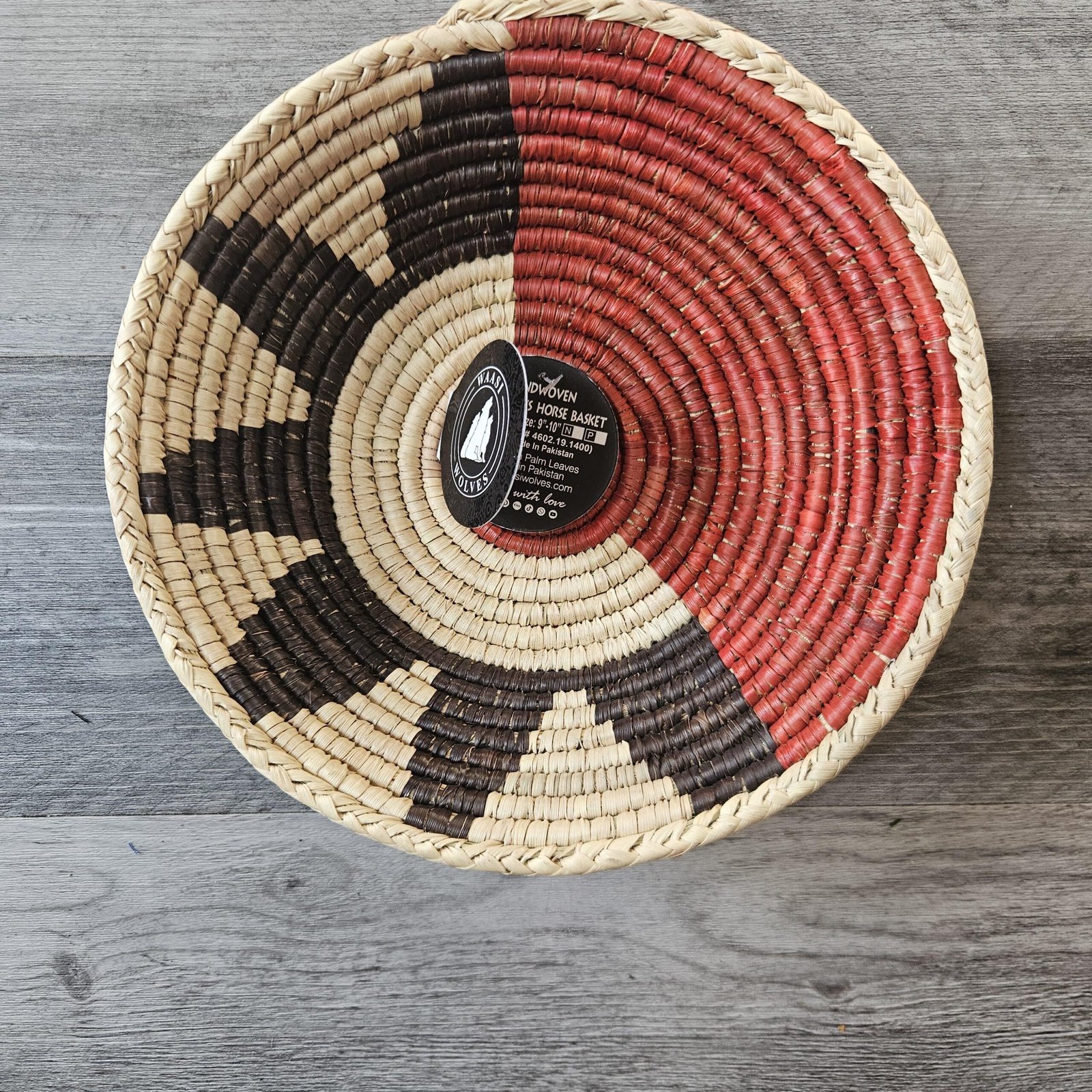 Handwoven Basket 8 Inch | African Woven Wall Basket | Boho Wall Decor | Rust & Natural Decorative Basket | Fruit Bowl | Catchall Bask - Image 6