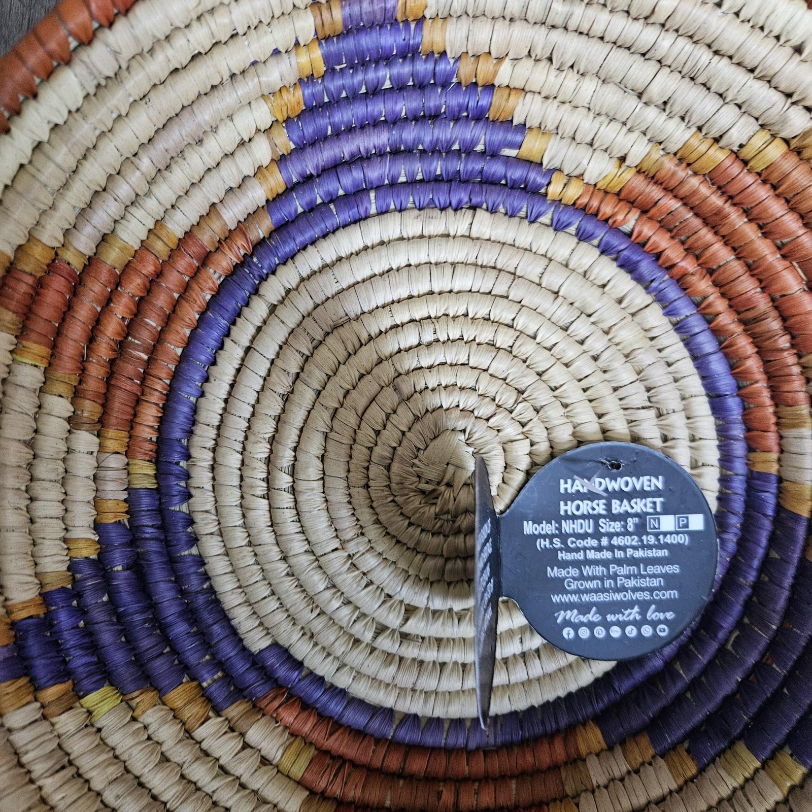 Handwoven Wall Basket 8 Inch | Terracotta Purple Boho Basket | African Woven Wall Decor | Colorful Basket Bowl | Bohemian Home Decor - Image 4