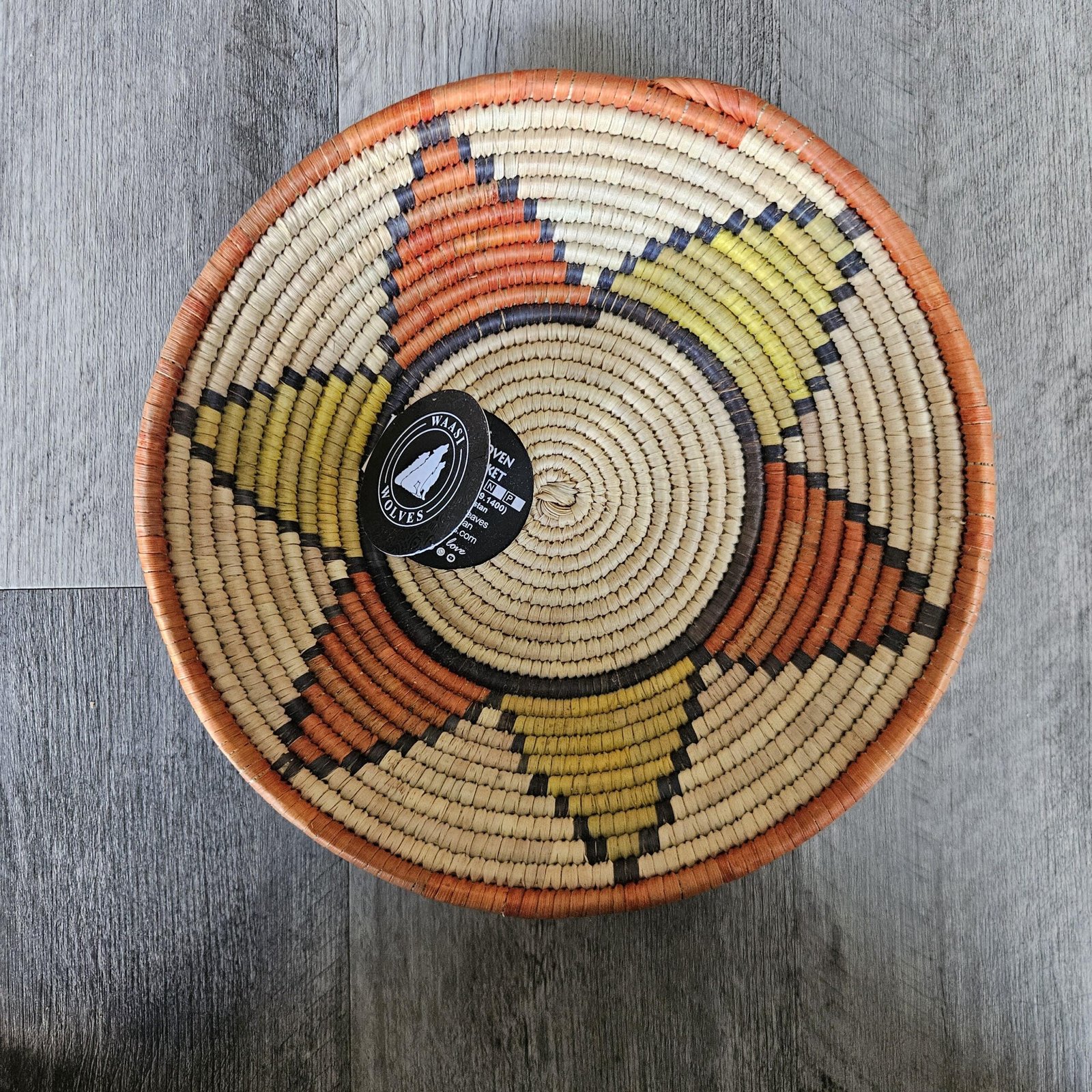 Handwoven Wall Basket 8 Inch | Terracotta Mustard Boho Basket | African Woven Wall Decor | Colorful Basket Bowl | Bohemian Home Decor - Image 4