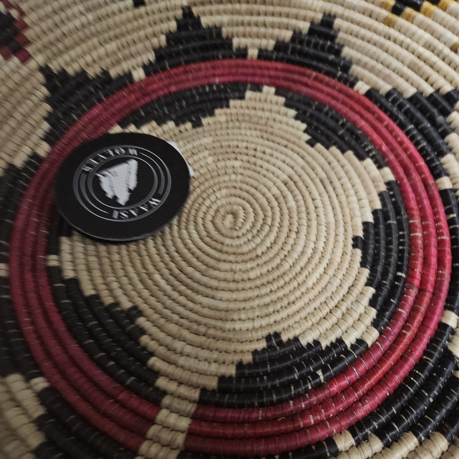 Colorful Woven Wall Basket 14 Inch, Boho African Basket Wall Decor, Handmade Tribal Wall Art, Eclectic Bohemian Home Decor - Image 2