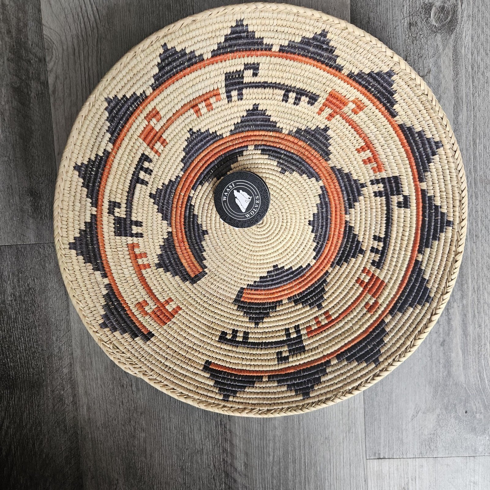 14 Inch Handwoven Wall Basket, African Woven Basket, Terracotta Brown Boho Wall Decor, Southwestern Basket, Tribal Wall Art - Image 5