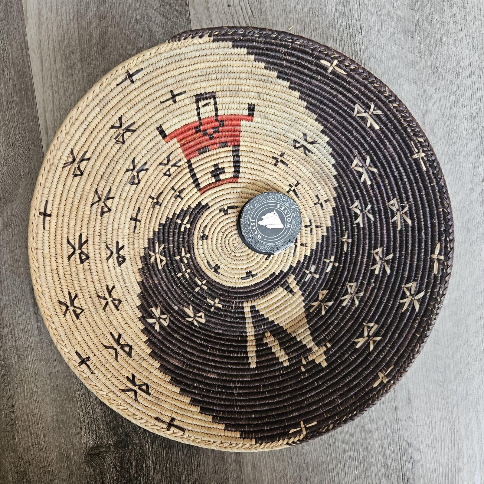 Handwoven African Wall Basket 14 Inch | Black Natural & Red Woven Basket | Boho Wall Decor | Tribal Woven Wall Art | Ethnic Home Decor - Image 7