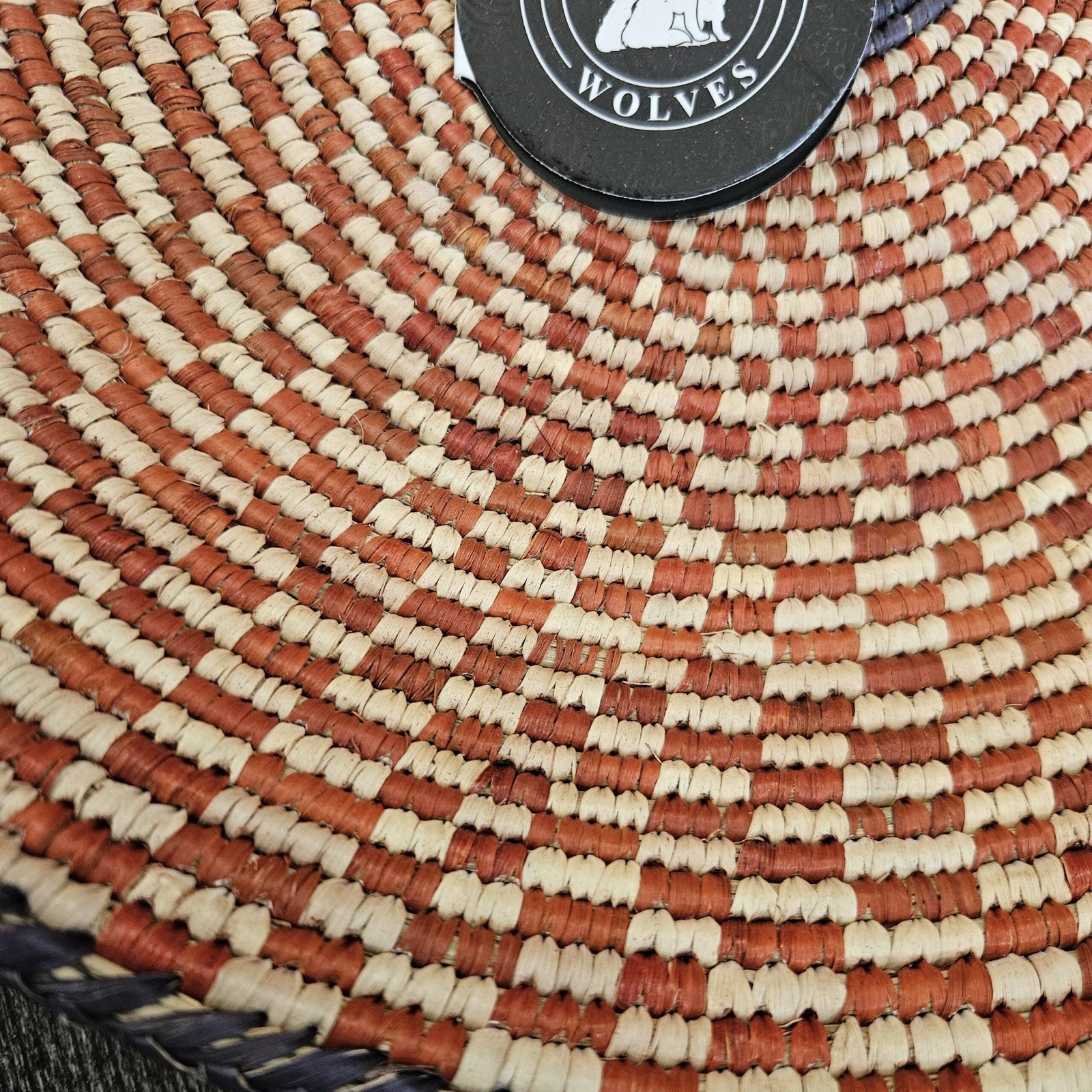 Handwoven African Wall Basket 14 Inch, Terracotta Cream Woven Basket, Boho Wall Decor, Fruit Bowl, Decorative Tray, Rustic Home Decor - Image 4