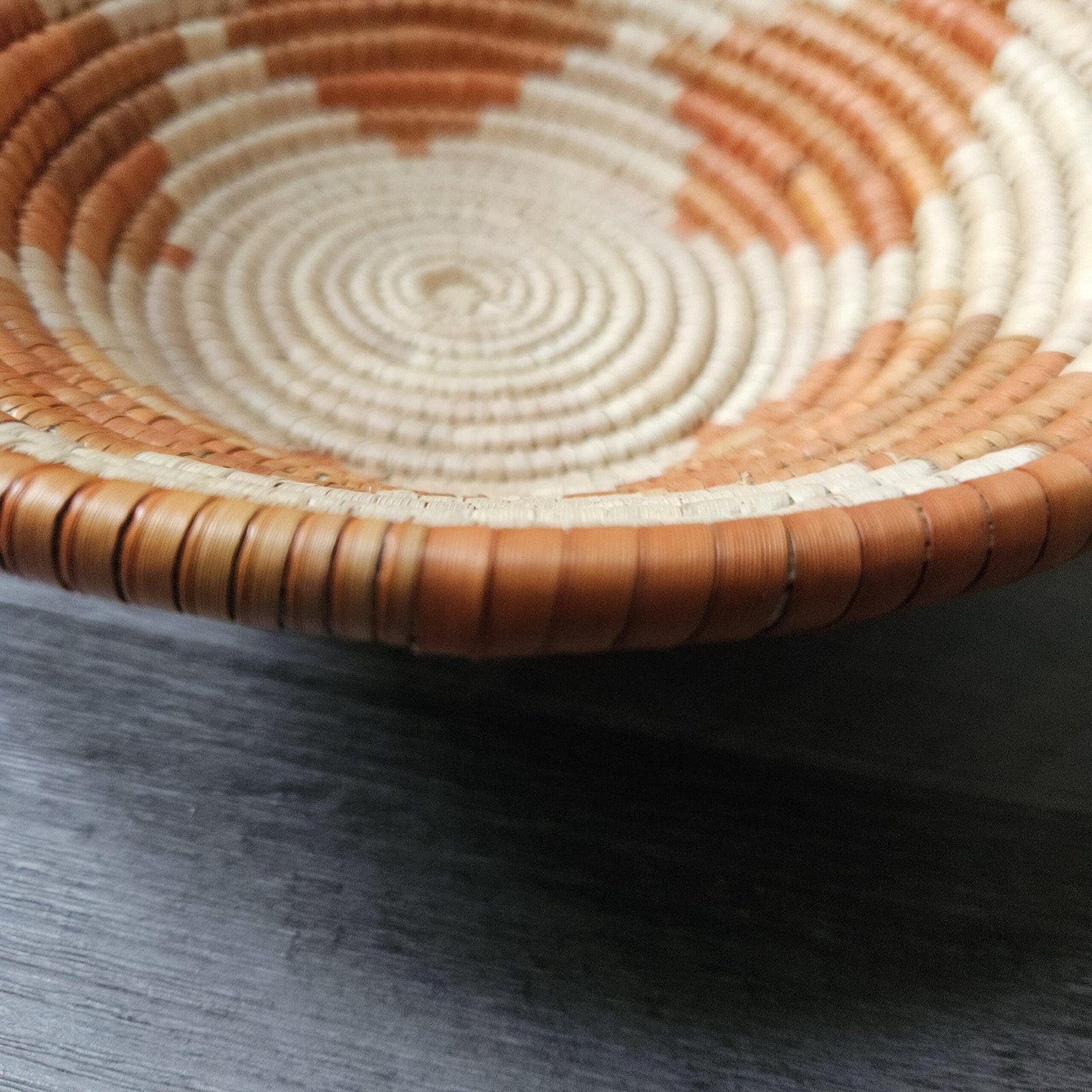 8 Inch Handwoven Wall Basket, Natural Cream & Rust Boho Wall Decor, Woven Basket Wall Art, Rustic Eclectic Home Decor - Image 2
