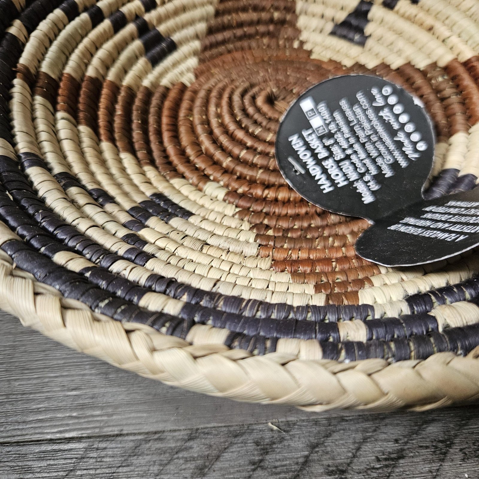8 Inch Handwoven Wall Basket, Terracotta Rust green & Natural Cream Boho Wall Decor, Woven Basket Wall Art, Earthy Eclectic Home Decor - Image 4