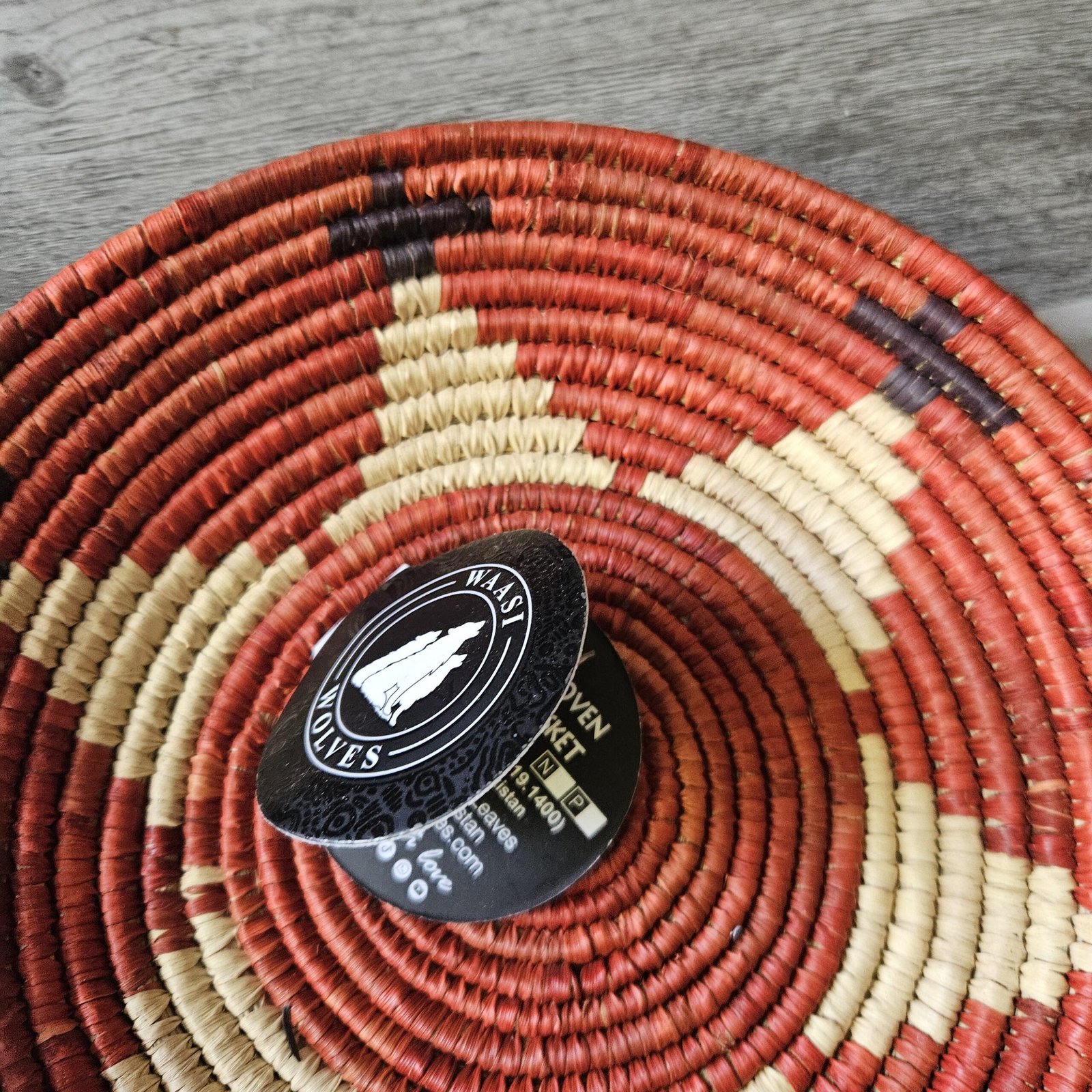 8 Inch Handwoven Wall Basket, Rust Red Boho Woven Wall Art, African Basket Decor, Eclectic Global Home Decor - Image 2