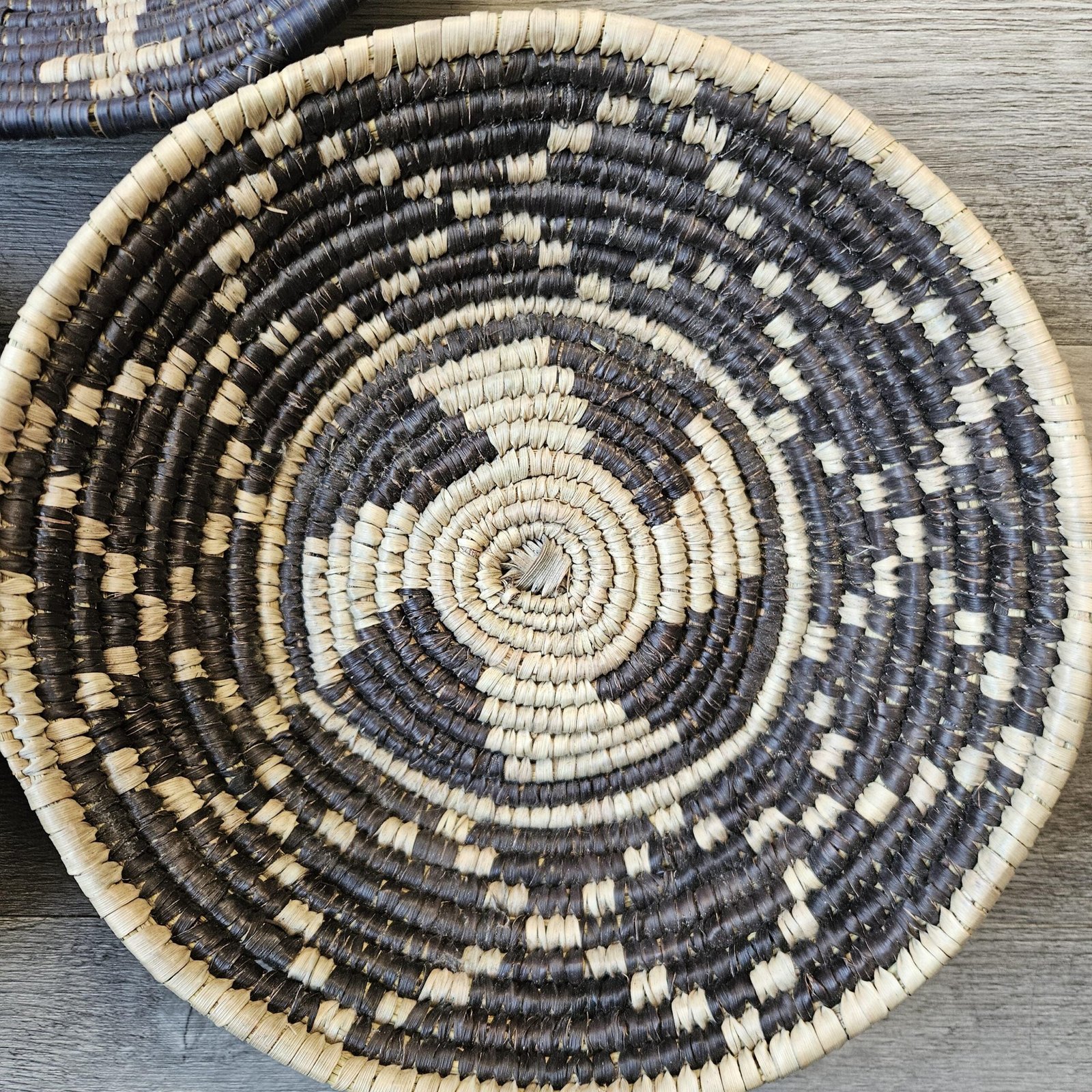 Obsidian Star Set of 3 10 Inch Handwoven Boho Wall Decor Black Tan Star Bohemian Wall Art Home Decor - Image 7