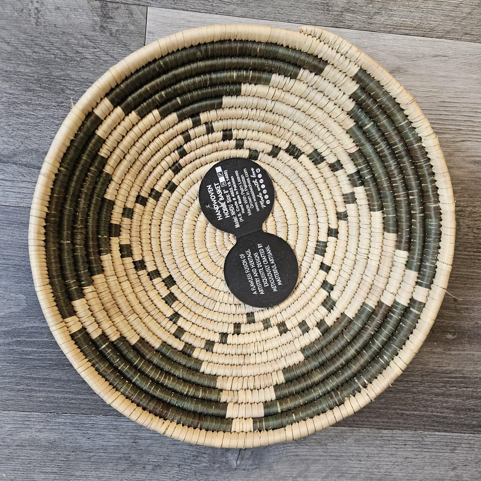 Handwoven 8 Inch Woven Basket | Olive Green & Natural Boho Decor | Small Decorative Bowl | African Inspired Wall Basket - Image 6