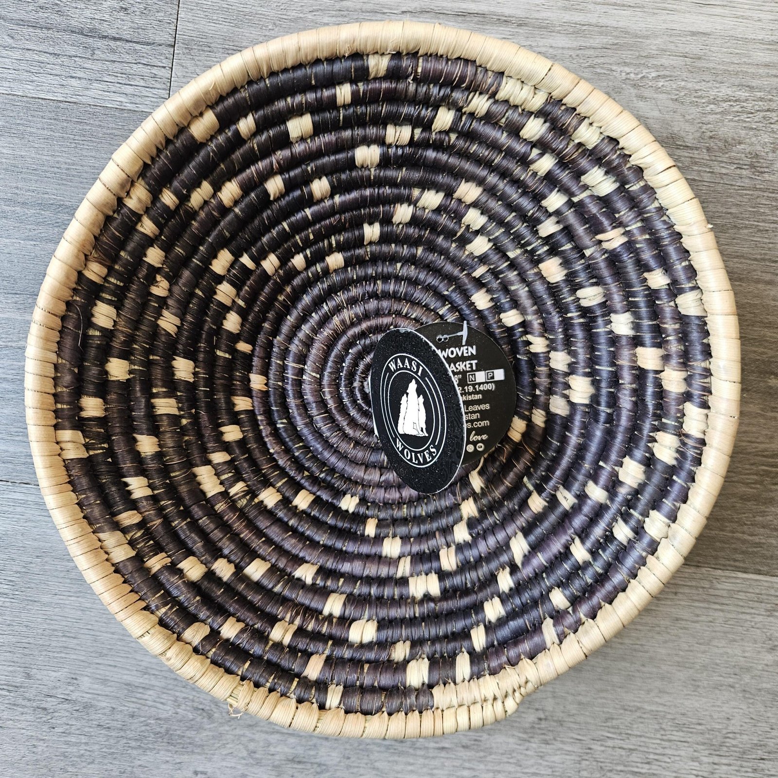 Handwoven 8 Inch Woven Basket | Dark Brown & Natural Boho Wall Decor | Small Decorative Bowl | African Inspired Basket - Image 6