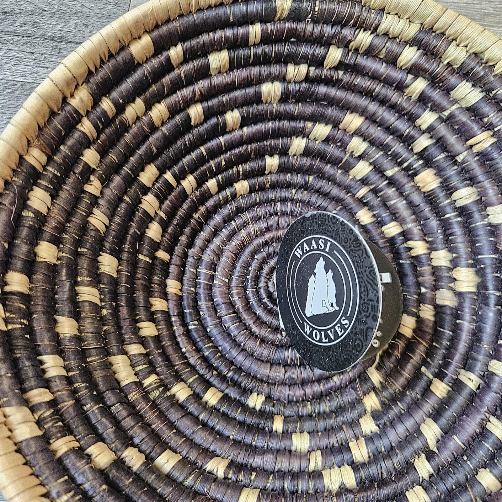 Handwoven 8 Inch Woven Basket | Dark Brown & Natural Boho Wall Decor | Small Decorative Bowl | African Inspired Basket - Image 5