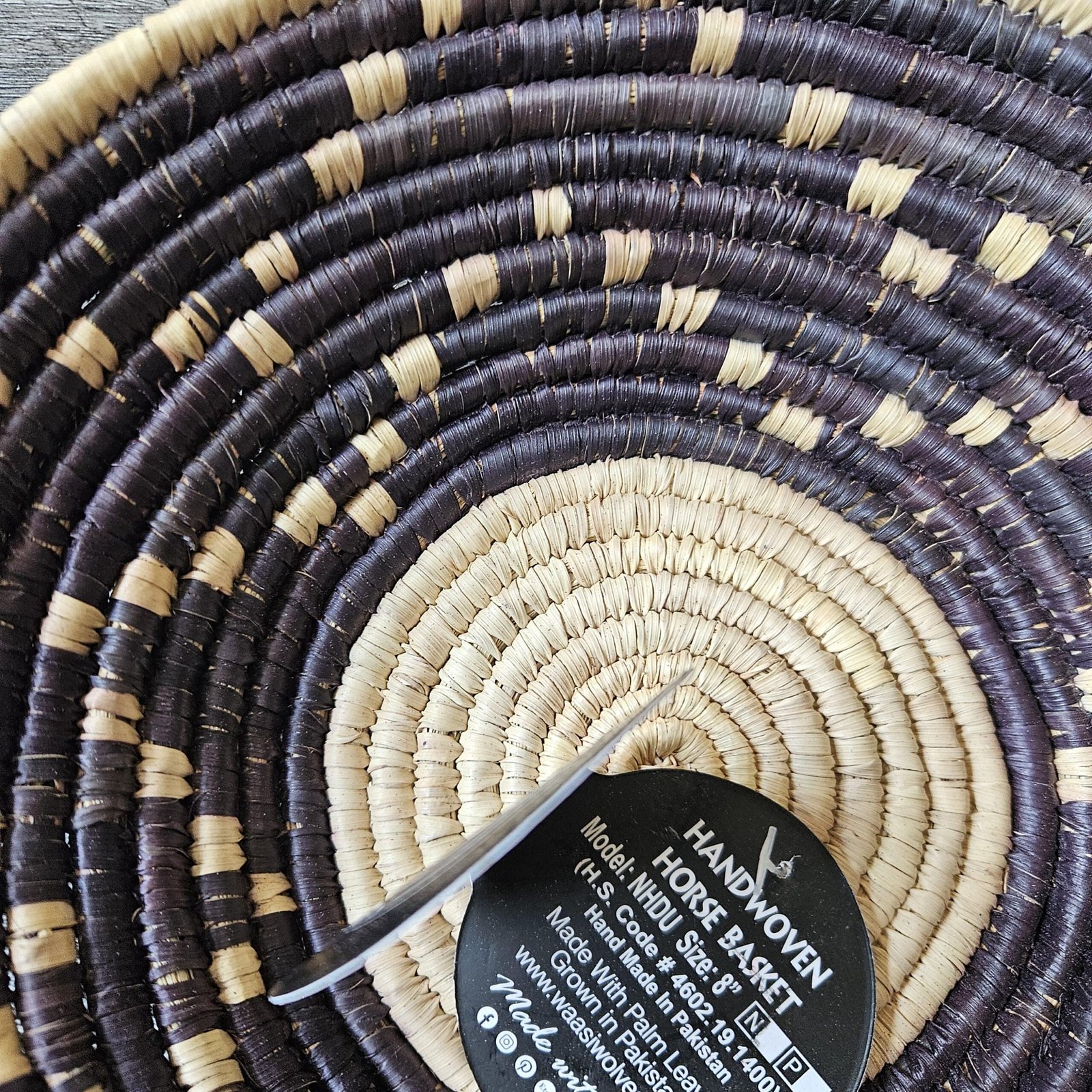 Handwoven Wall Basket 8 Inch | Deep Purple & Natural Woven Basket | Boho African Inspired Wall Decor | Handmade Woven Wall Hanging - Image 5