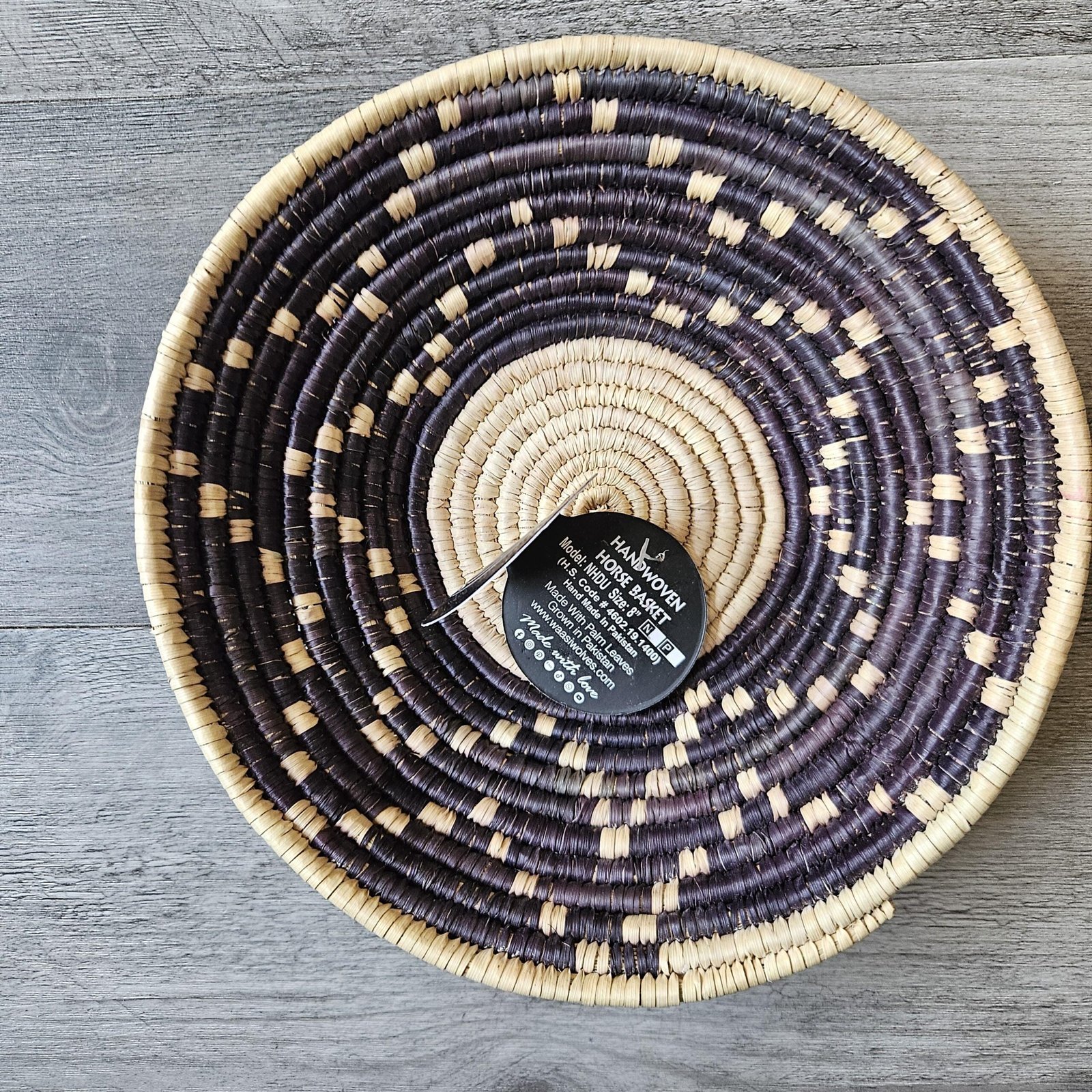Handwoven Wall Basket 8 Inch | Deep Purple & Natural Woven Basket | Boho African Inspired Wall Decor | Handmade Woven Wall Hanging - Image 7