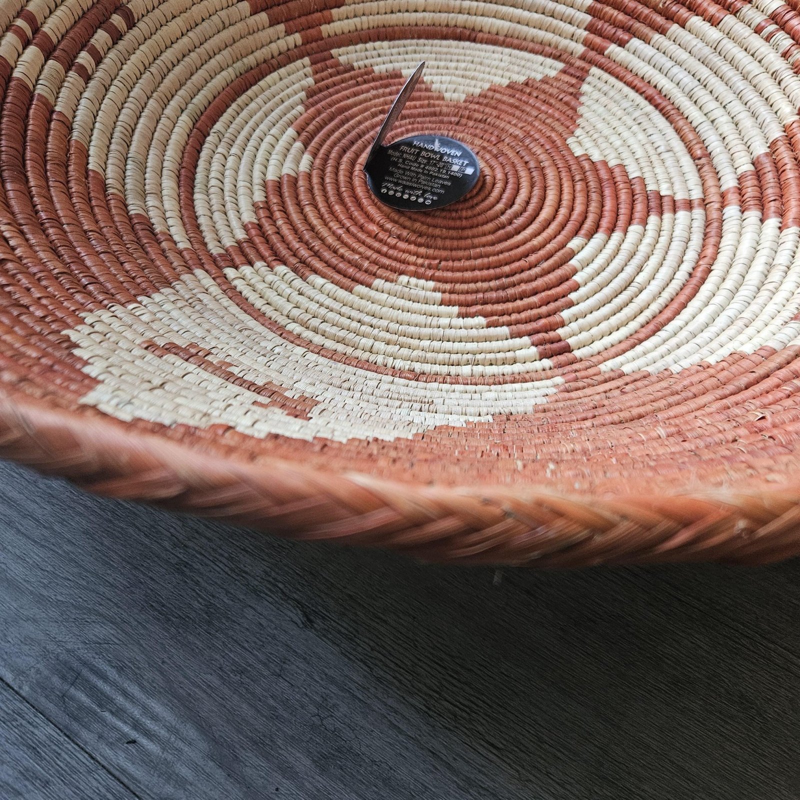 20 Inch Wall Basket, Terracotta Star Woven Wall Decor, Boho Palm Fiber Basket - Image 5