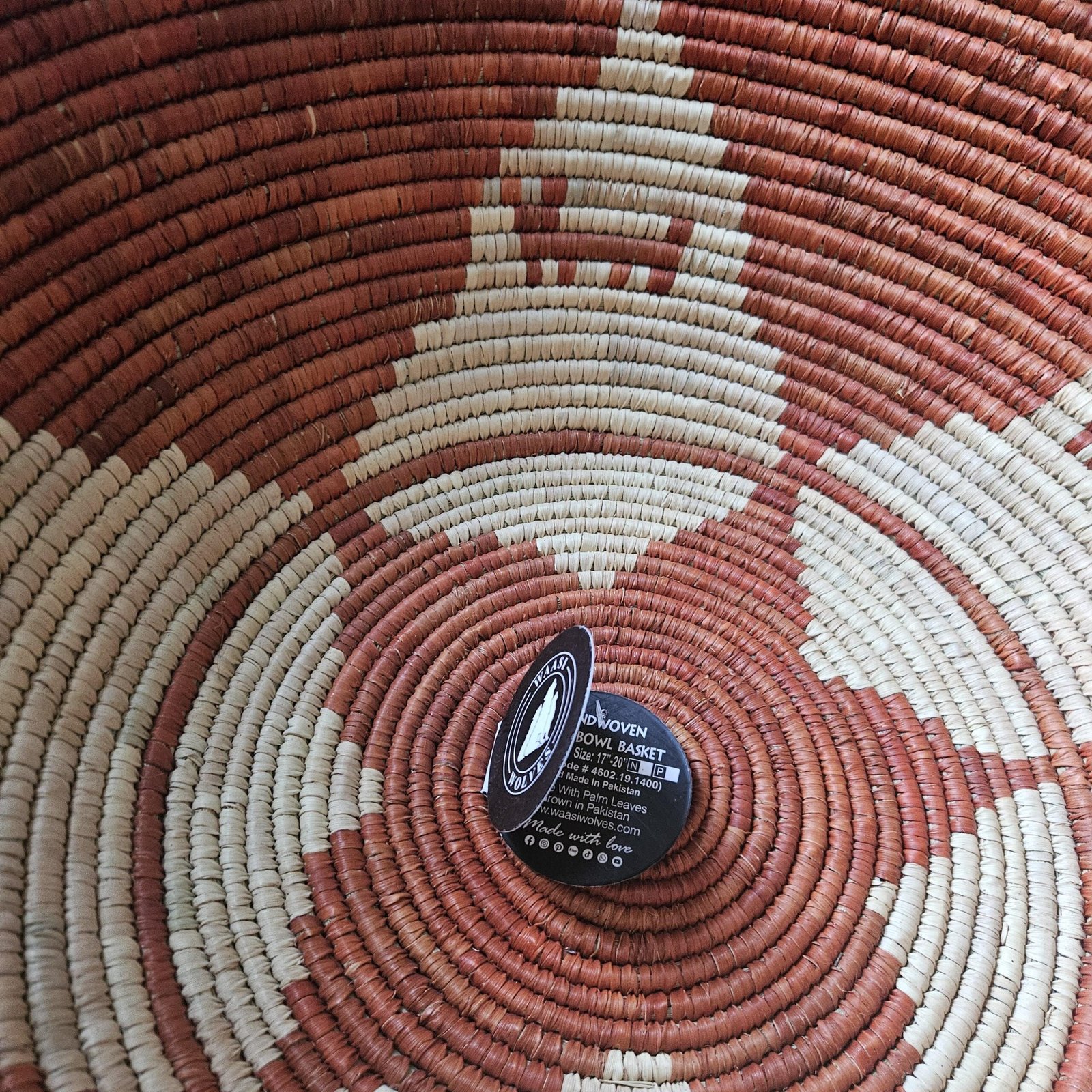 20 Inch Wall Basket, Terracotta Star Woven Wall Decor, Boho Palm Fiber Basket - Image 7
