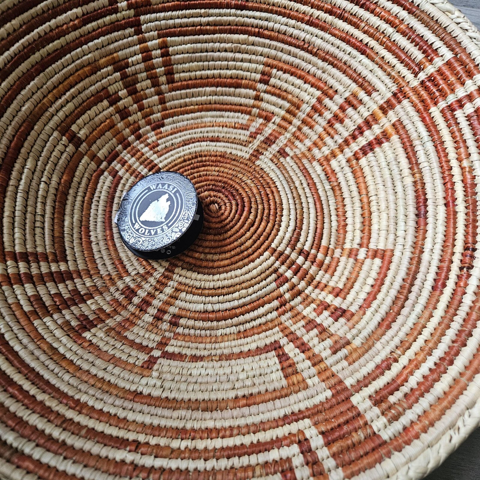 14" Handwoven African Wall Basket, Terracotta & Natural Woven Basket, Boho Wall Decor, Tribal Basket Wall Art, Rustic Home Decor - Image 4