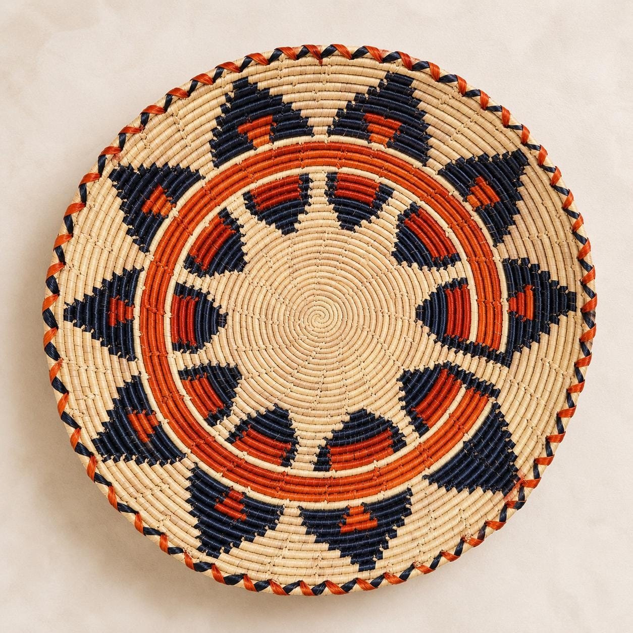 Large 13 Inch African Wall Basket, Boho Wall Basket Decor, Handmade Woven Basket, Tribal Wall Art, Neutral Nursery Decor - Image 2